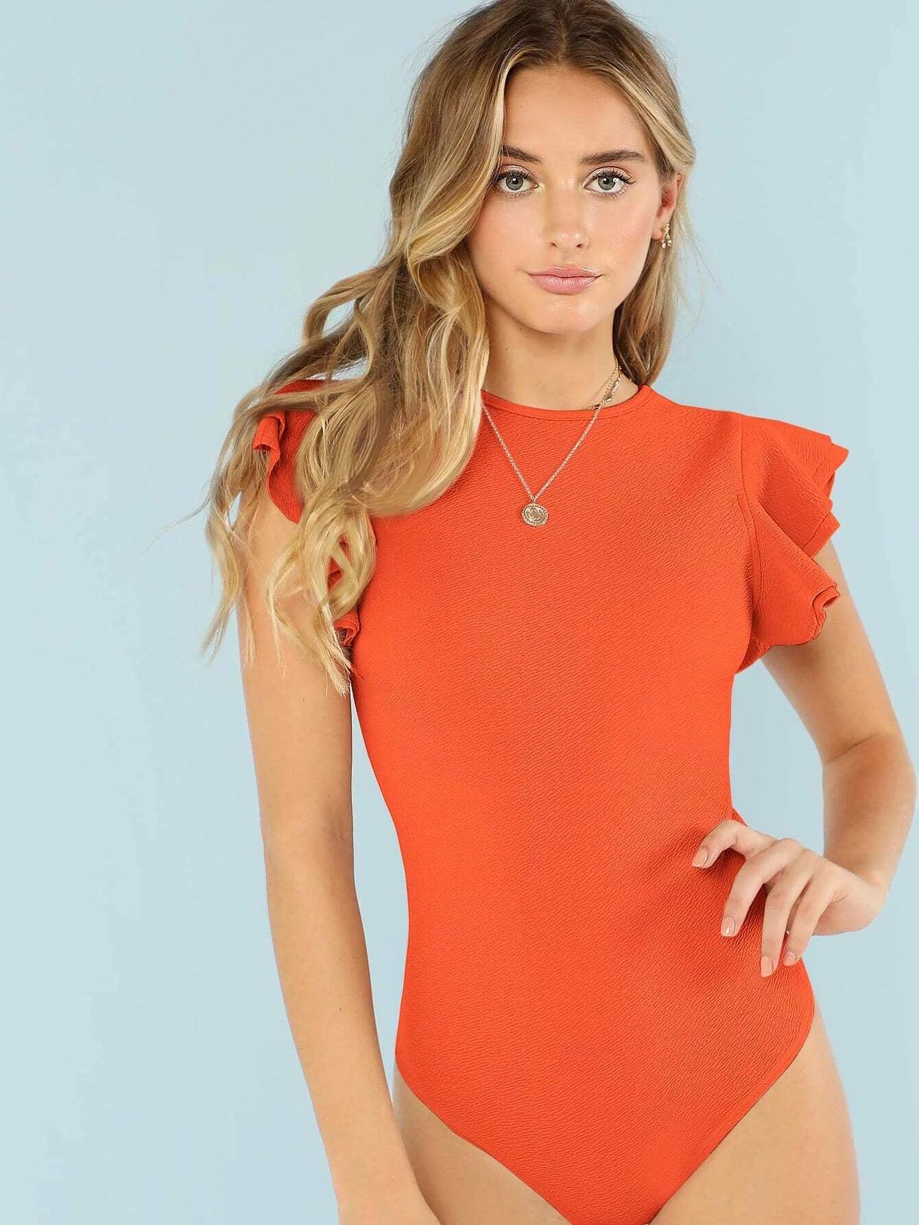 Armhole Solid Bodysuit-Comfy Jumpsuits