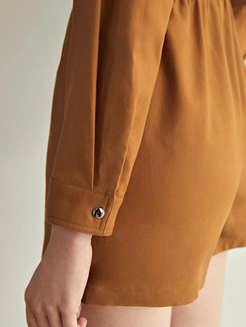 Drawstring Zip-up Romper-Comfy Jumpsuits