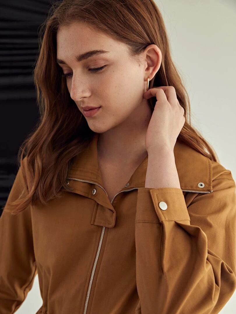 Drawstring Zip-up Romper-Comfy Jumpsuits