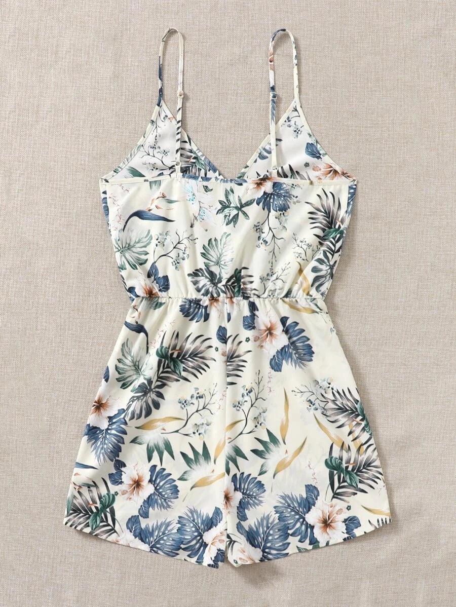 Floral Print Cami Romper-Comfy Jumpsuits