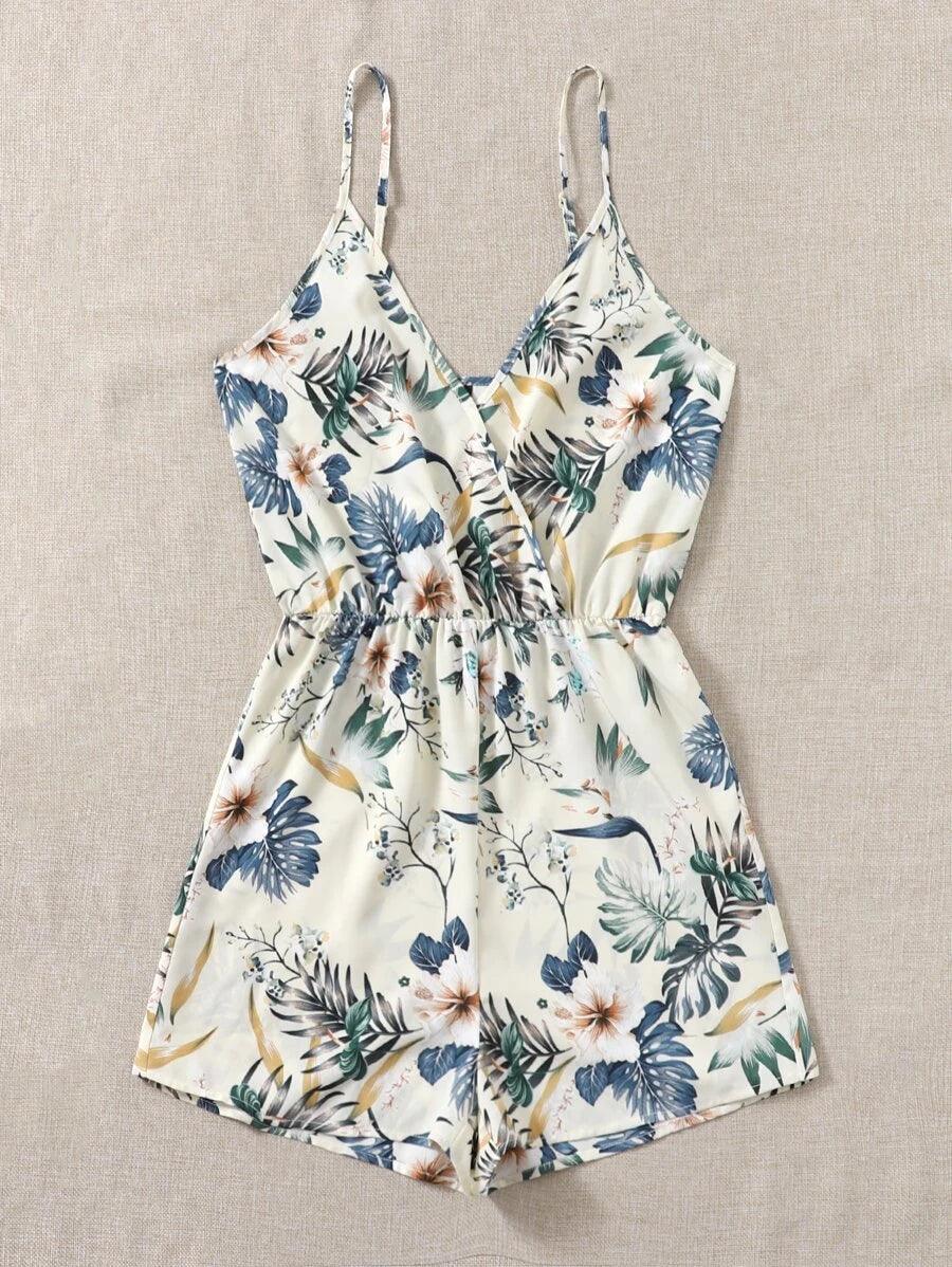 Floral Print Cami Romper-Comfy Jumpsuits