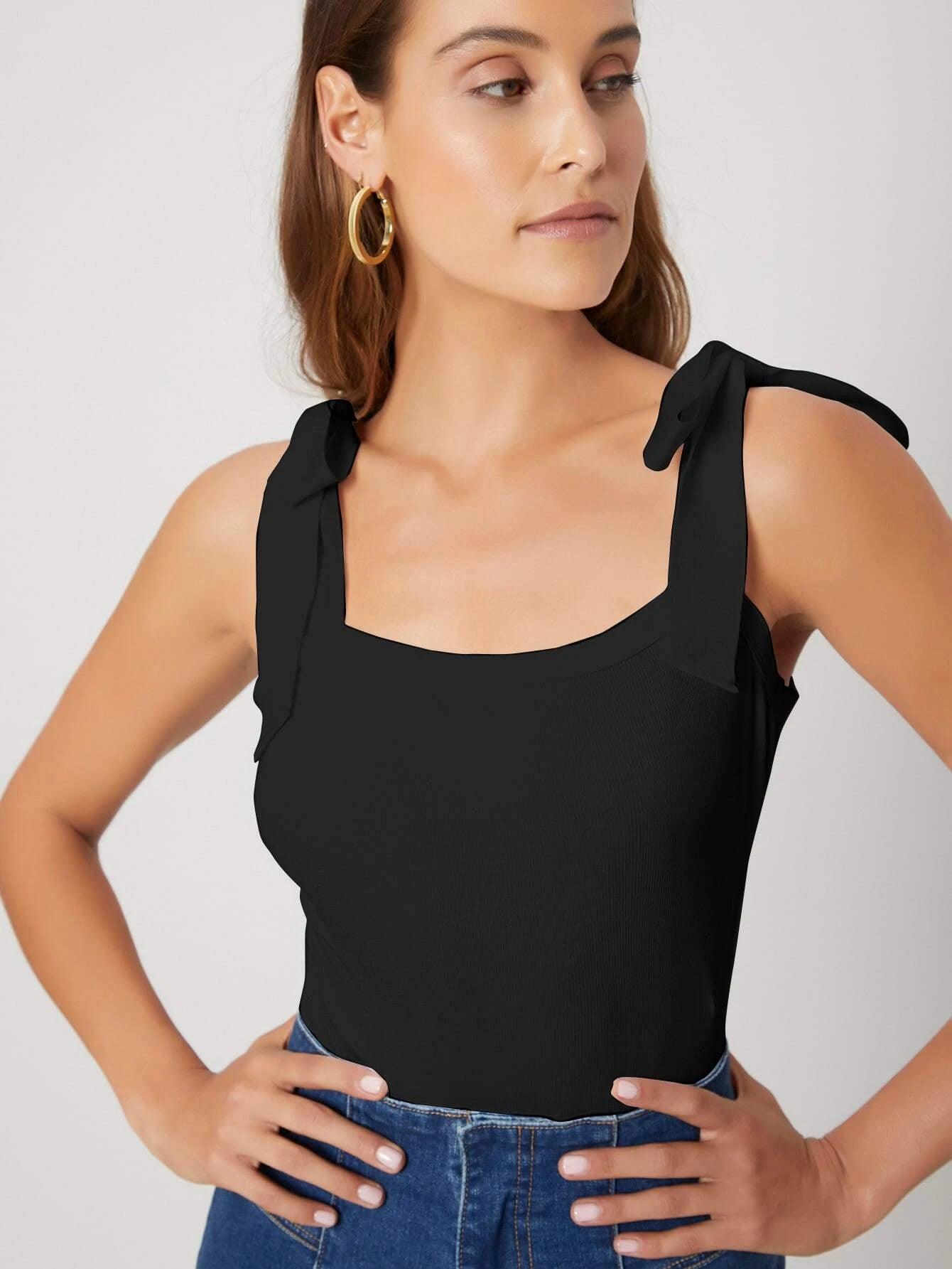 Sleeveless Cami White Bodysuit-Comfy Jumpsuits