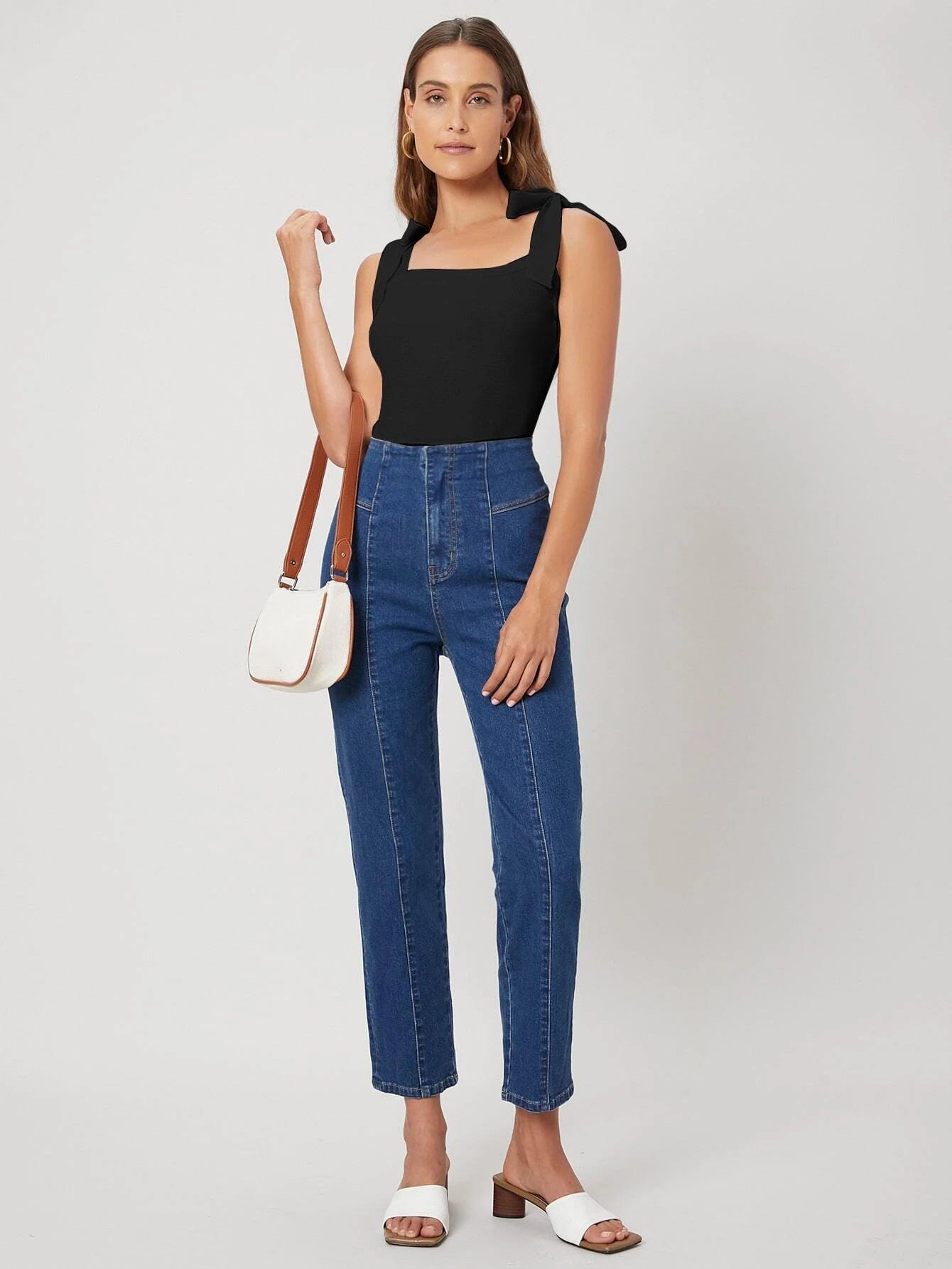 Sleeveless Cami White Bodysuit-Comfy Jumpsuits