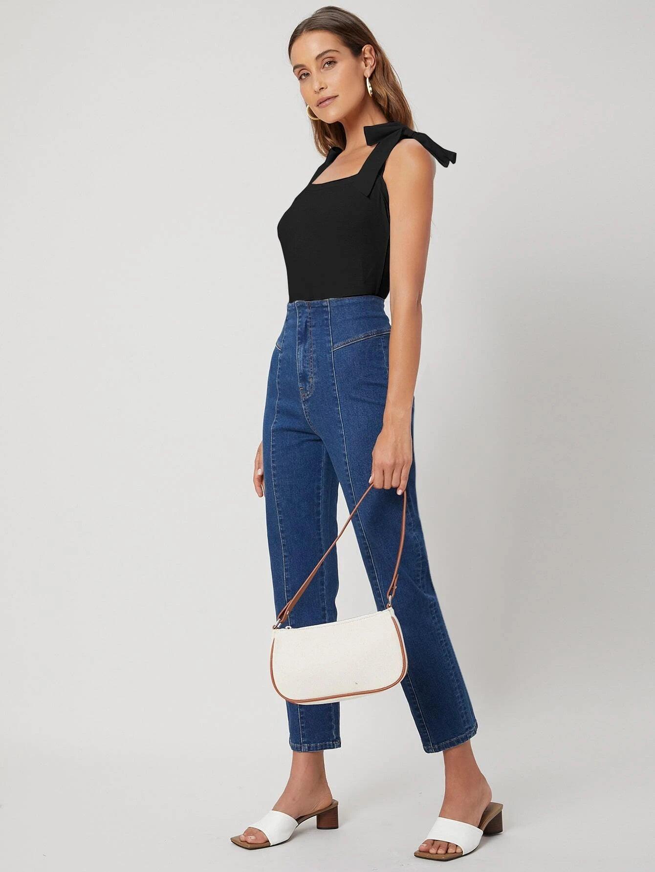 Knotted Cami Bodysuit-Comfy Jumpsuits