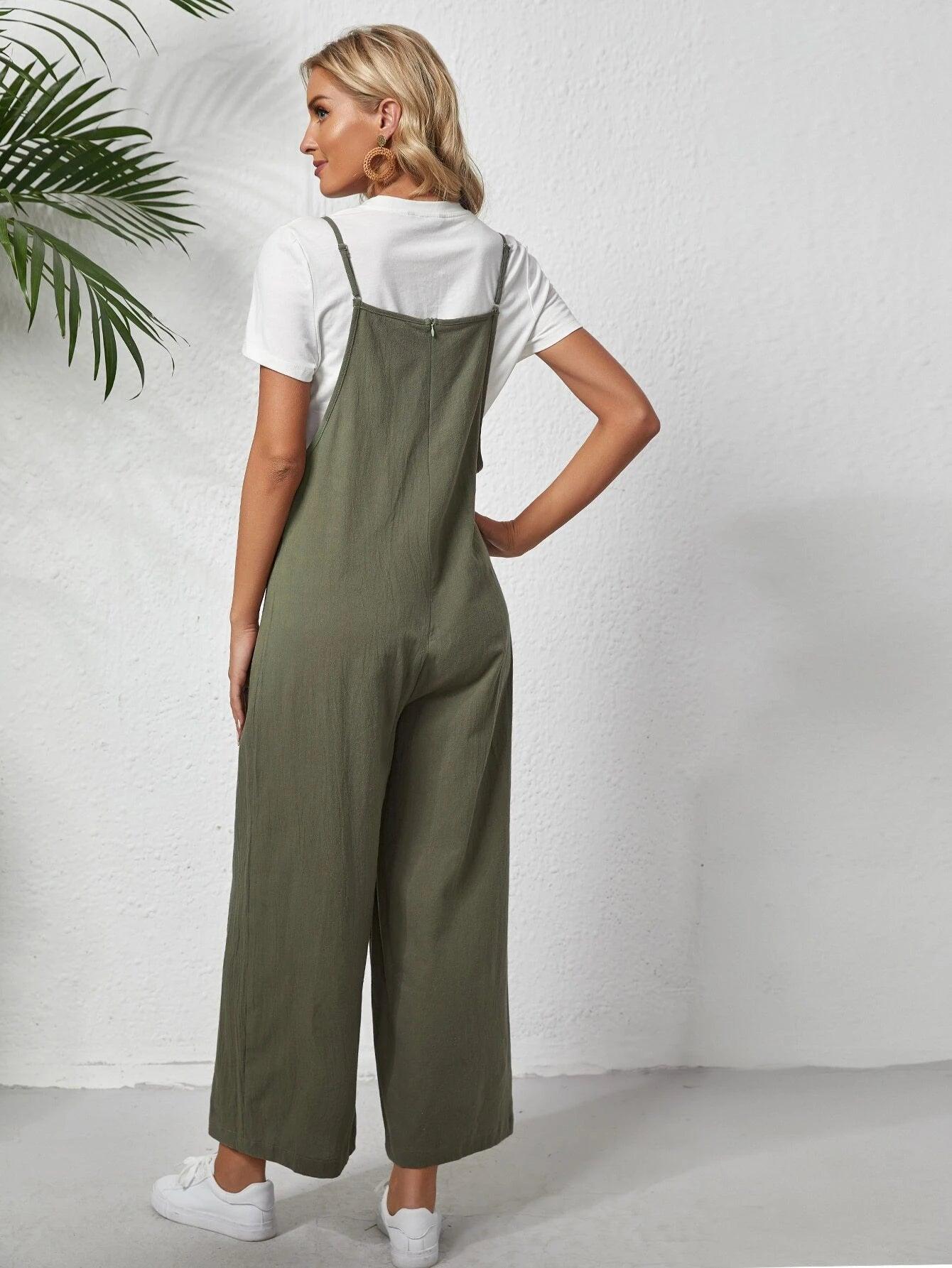 Long Sleeveless Jumpsuit Without Tee-Comfy Jumpsuits