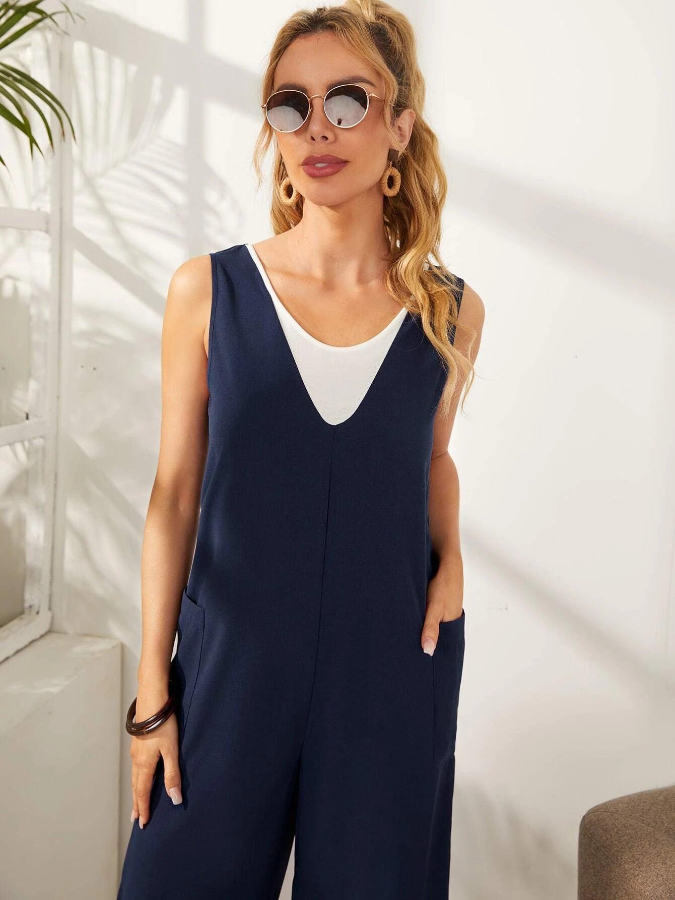Dual Pocket Jumpsuit-Comfy Jumpsuits