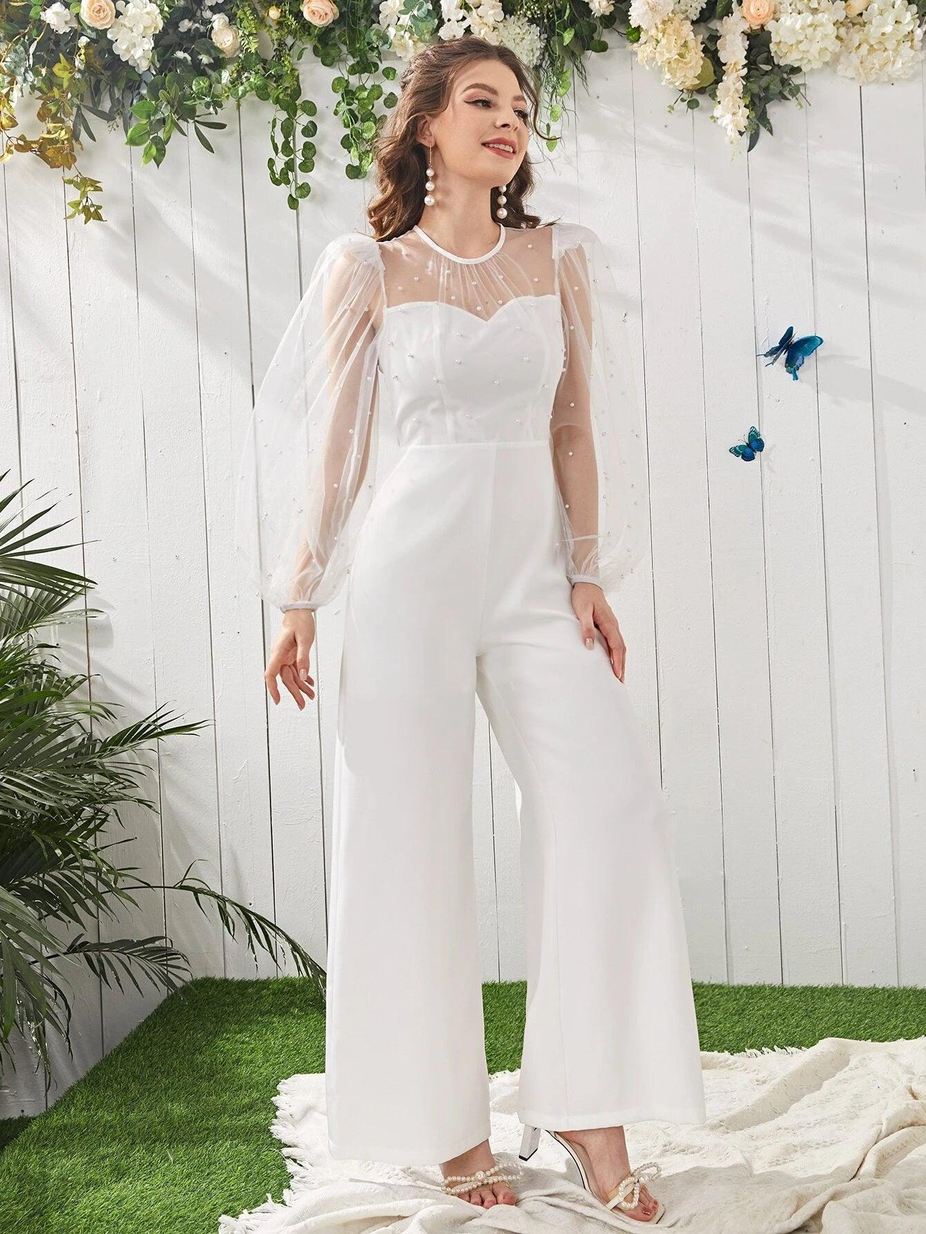 Mesh Zip Back Culottes Jumpsuit-Comfy Jumpsuits