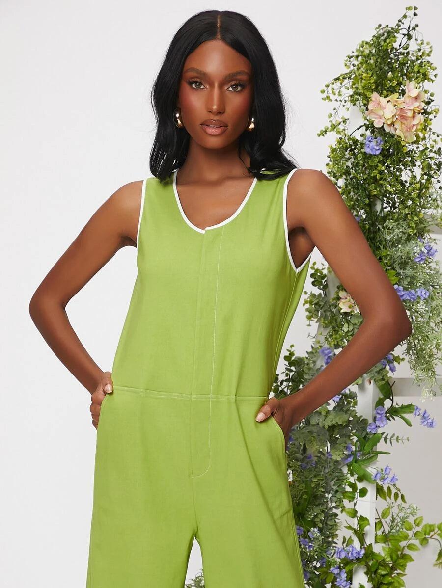 Zip Up Wide Leg Jumpsuit-Comfy Jumpsuits