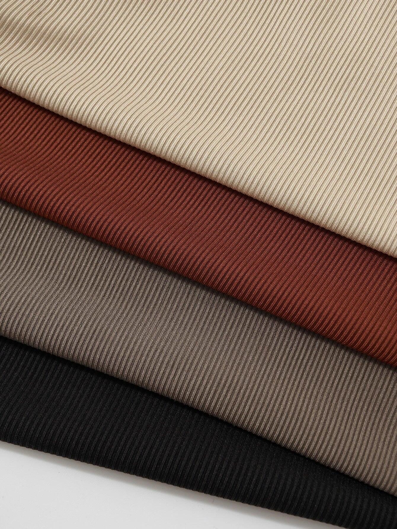 4 Pieces Rib-Knit Bodysuit-Comfy Jumpsuits