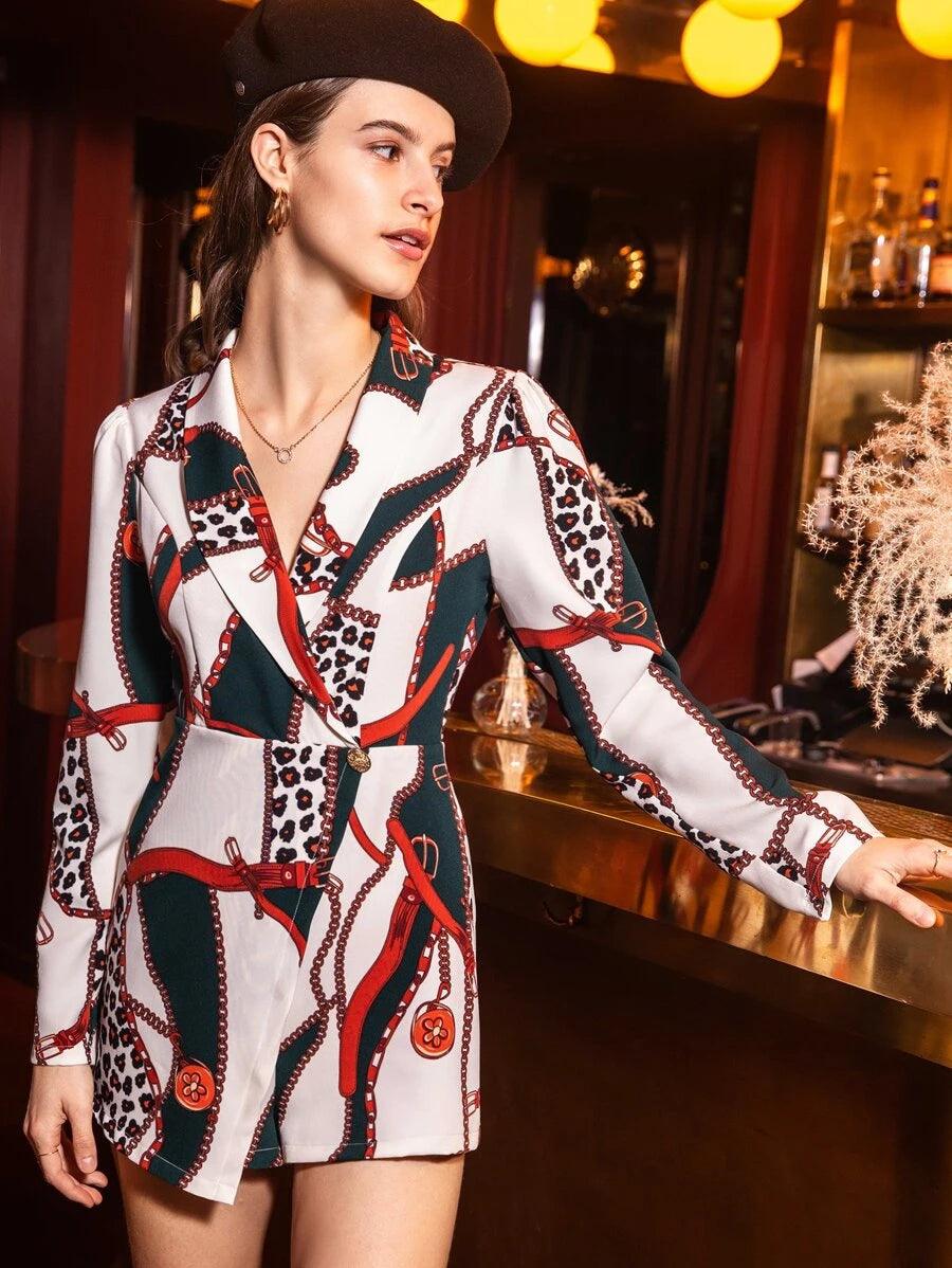 Leopard Print Shirt Romper-Comfy Jumpsuits