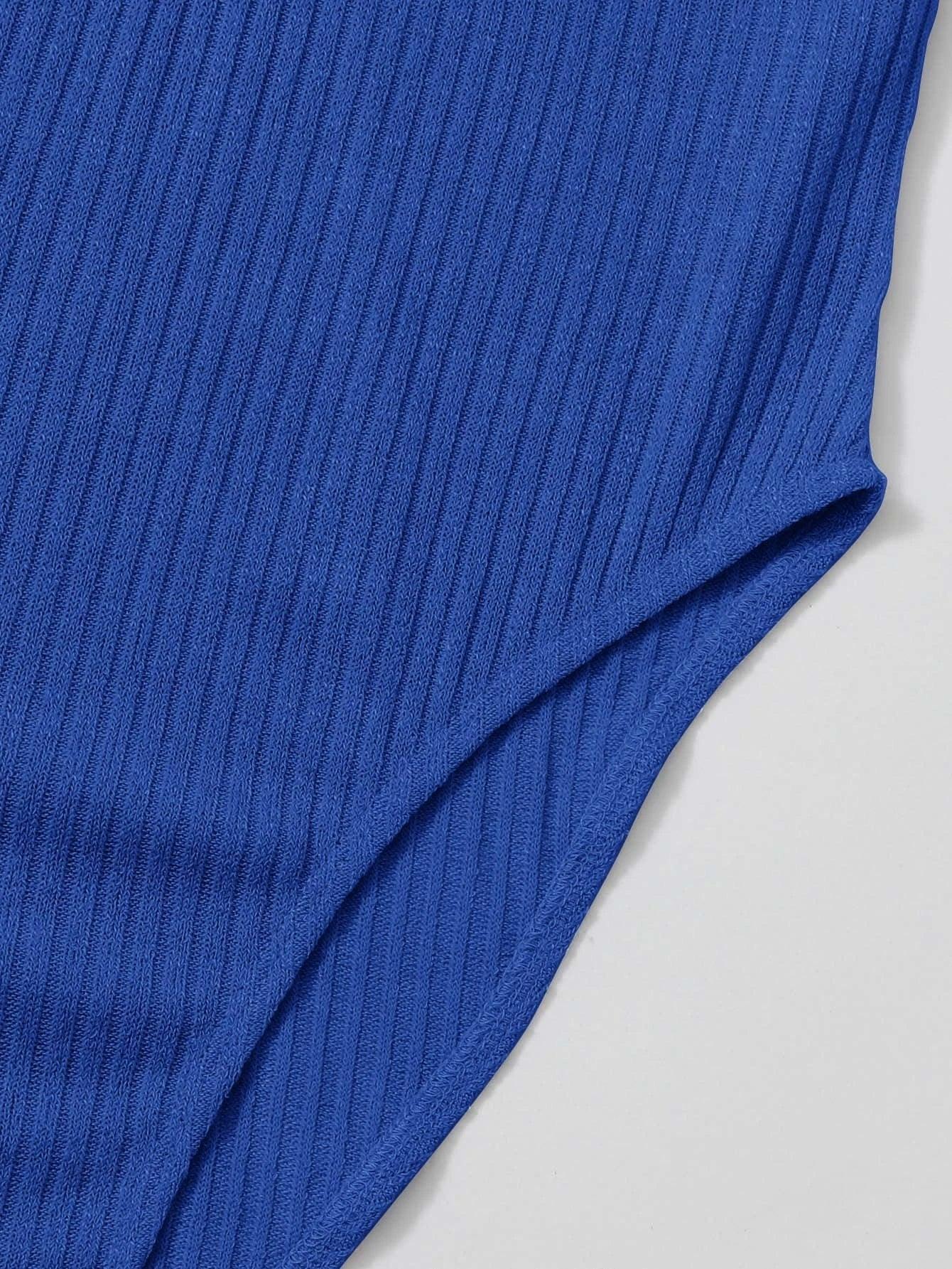 Puff Sleeved Rib-Knit Bodysuit-Comfy Jumpsuits