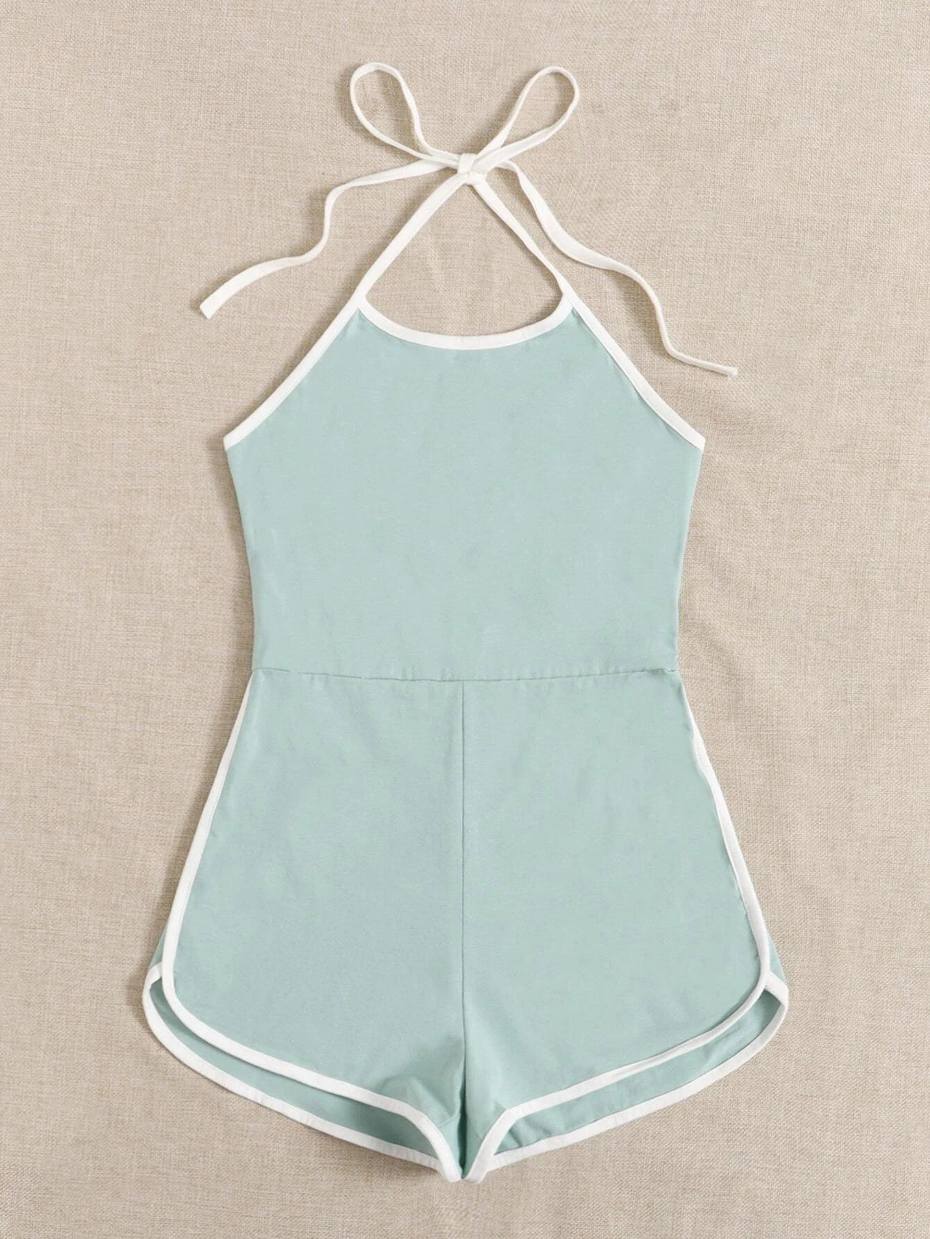 Casual Sleeveless Halter Romper-Comfy Jumpsuits