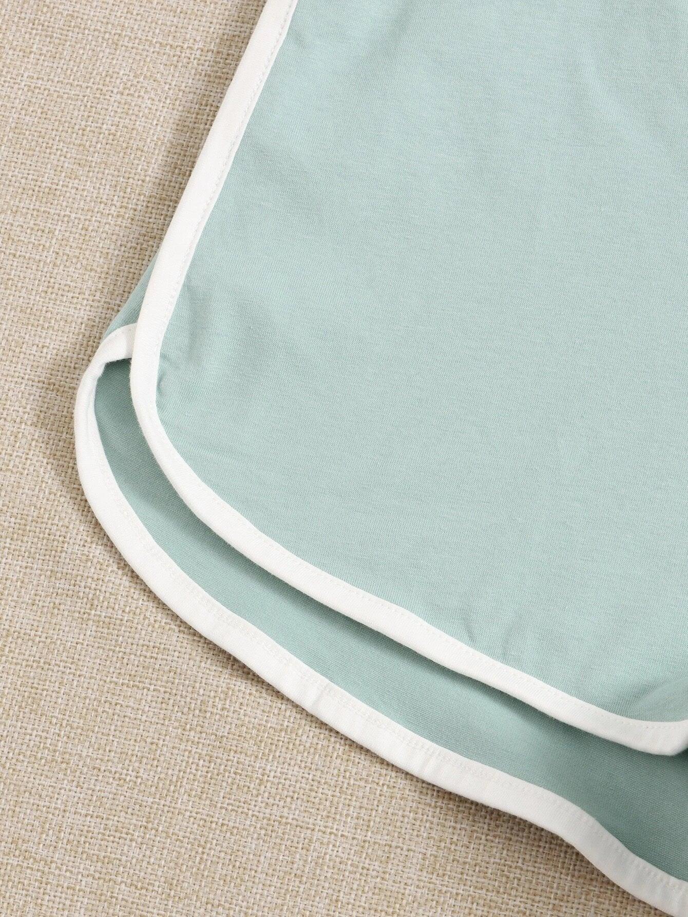 Contrast Binding Halter Romper-Comfy Jumpsuits