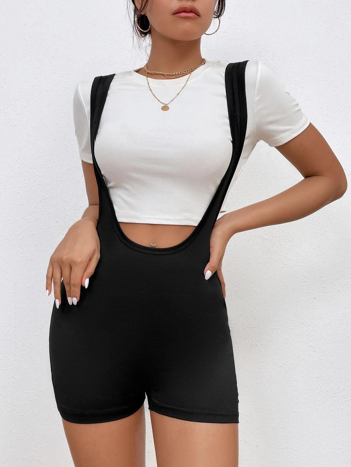 Solid Colored Unitard Romper-Comfy Jumpsuits