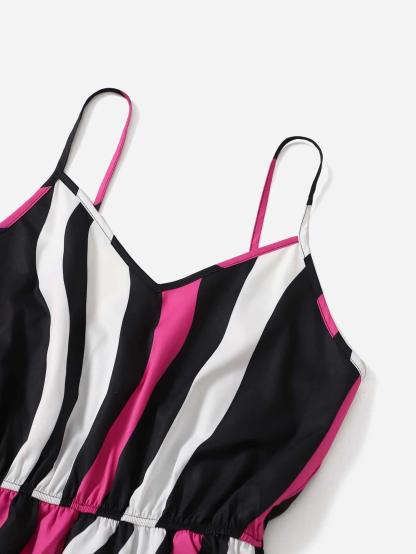 Striped Boho Cami Romper-Comfy Jumpsuits