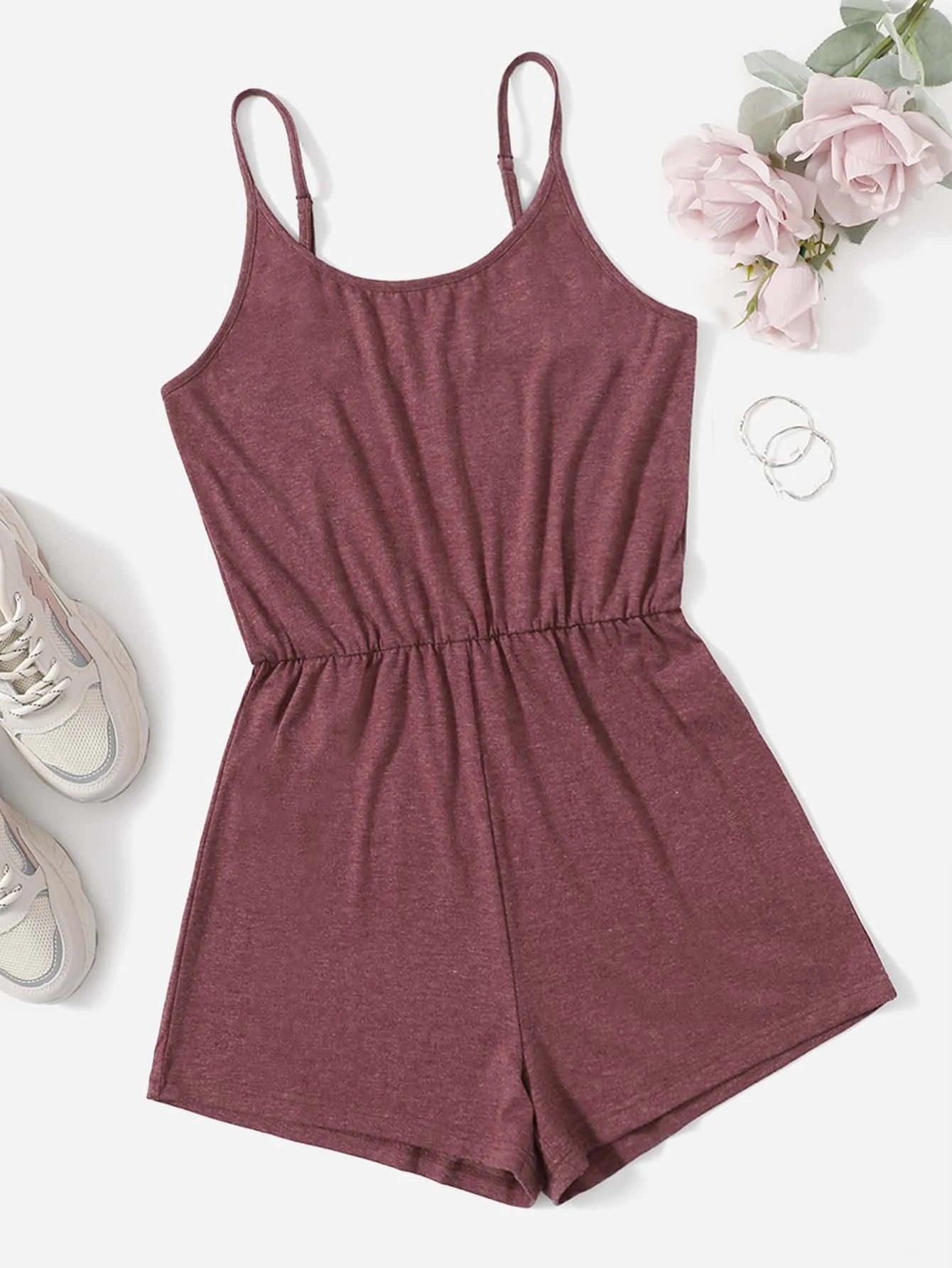 Solid Colored Slip Romper-Comfy Jumpsuits