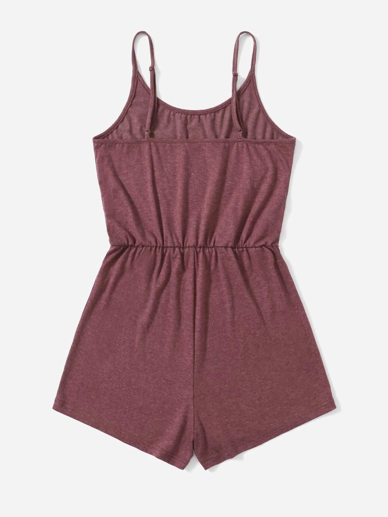 Solid Colored Slip Romper-Comfy Jumpsuits