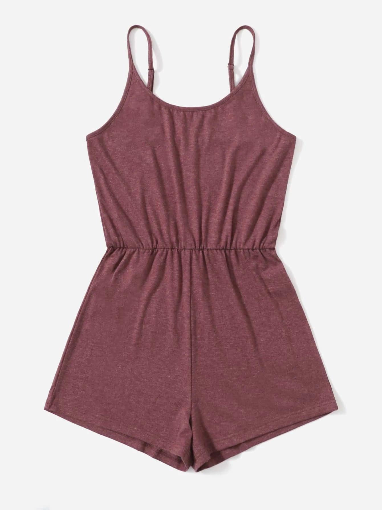 Solid Colored Slip Romper-Comfy Jumpsuits