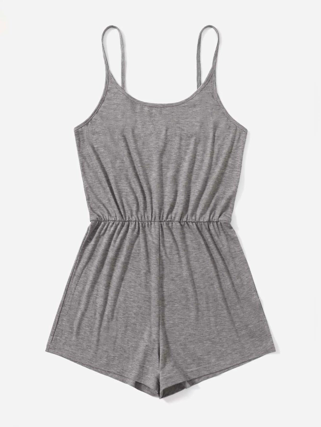 Solid Colored Slip Romper-Comfy Jumpsuits