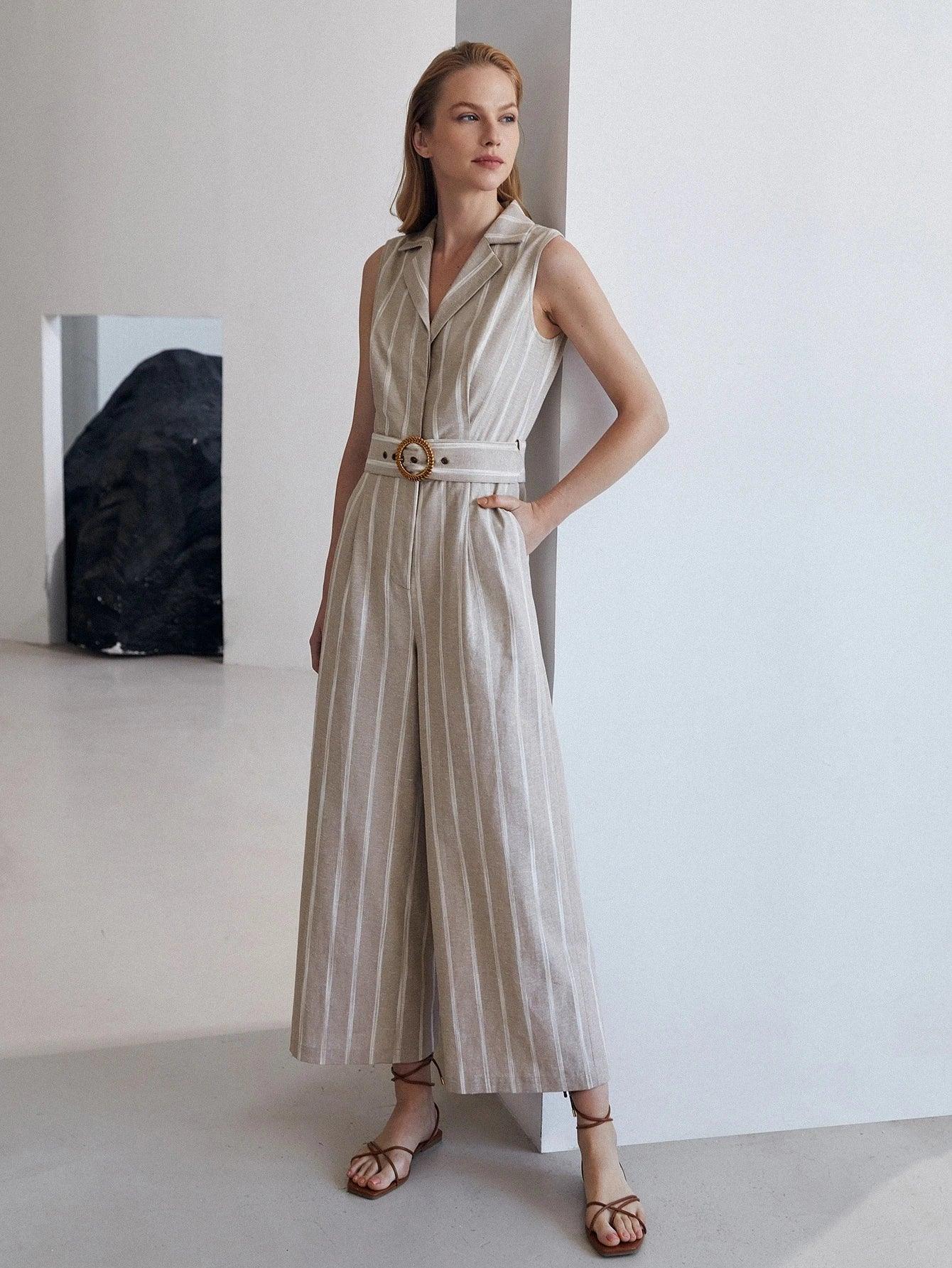 Sleeveless Belted Jumpsuit-Comfy Jumpsuits