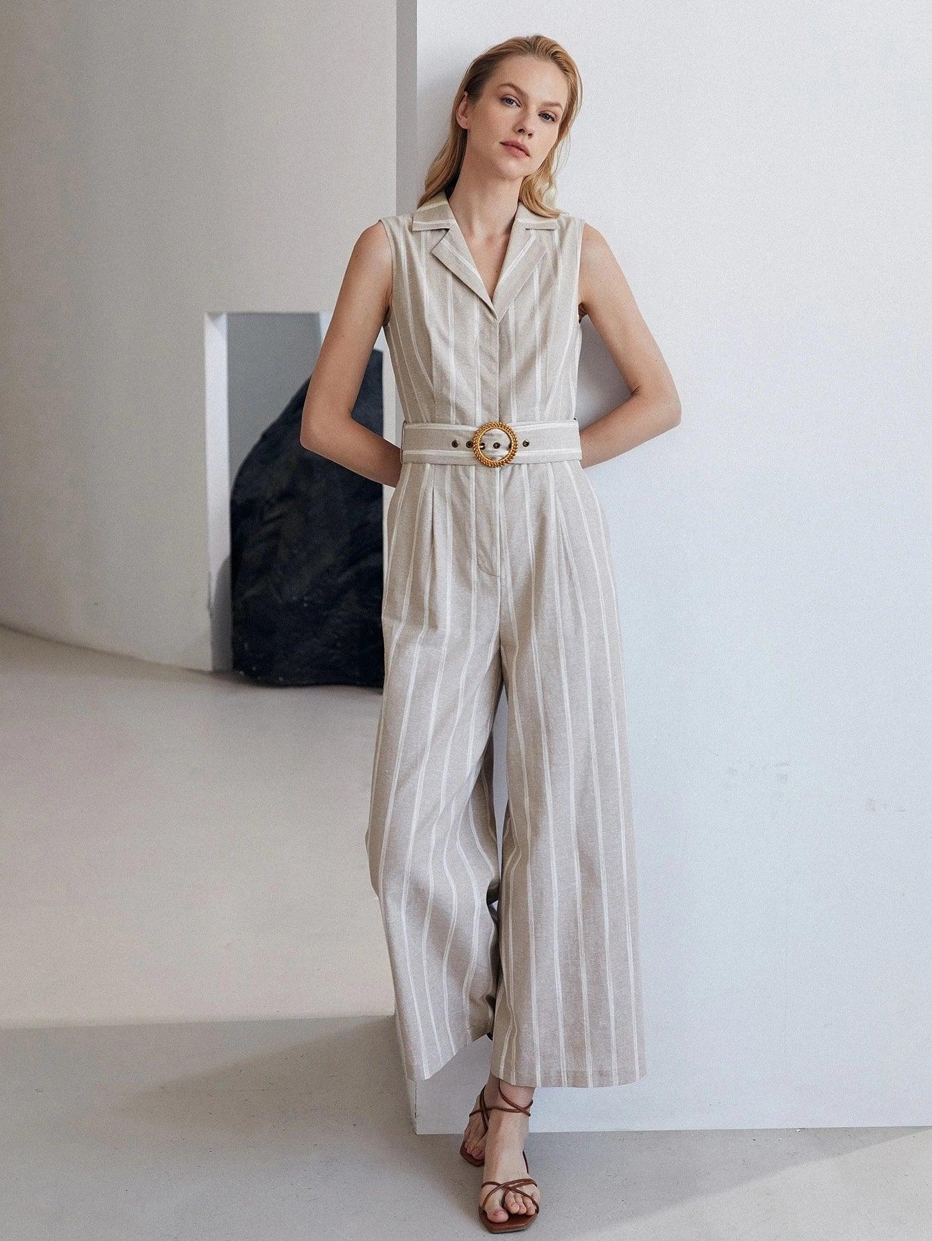 Sleeveless Belted Jumpsuit-Comfy Jumpsuits