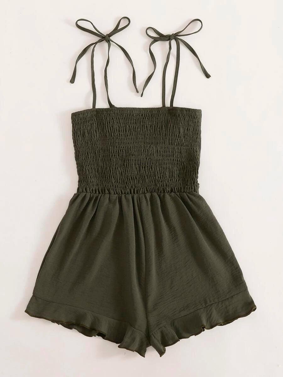 Back Knot Cami Romper-Comfy Jumpsuits