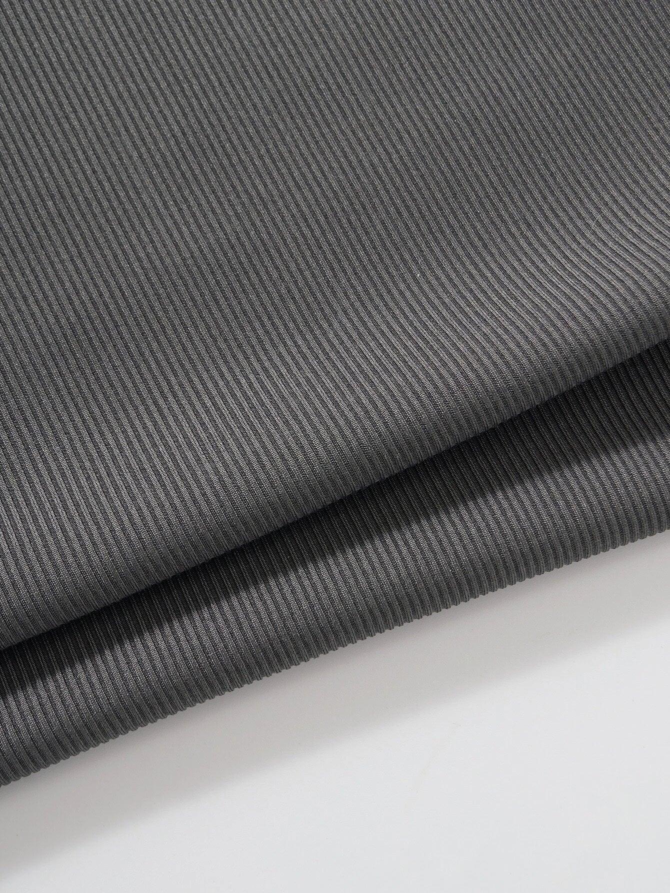 Ribbed Knit Bodysuit With Letter Print-Comfy Jumpsuits