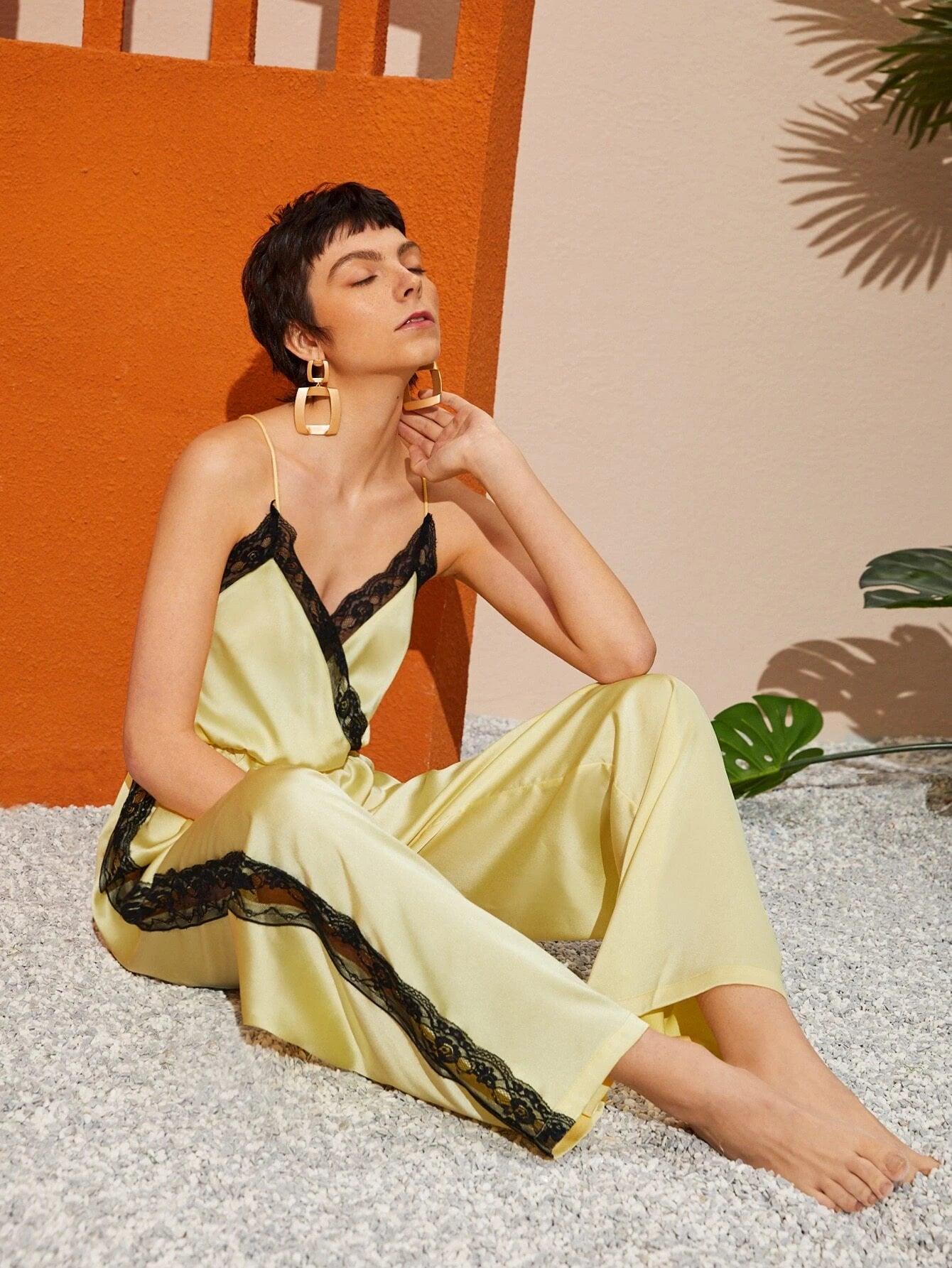 Sleeveless Wide Length Cami Jumpsuit-Comfy Jumpsuits