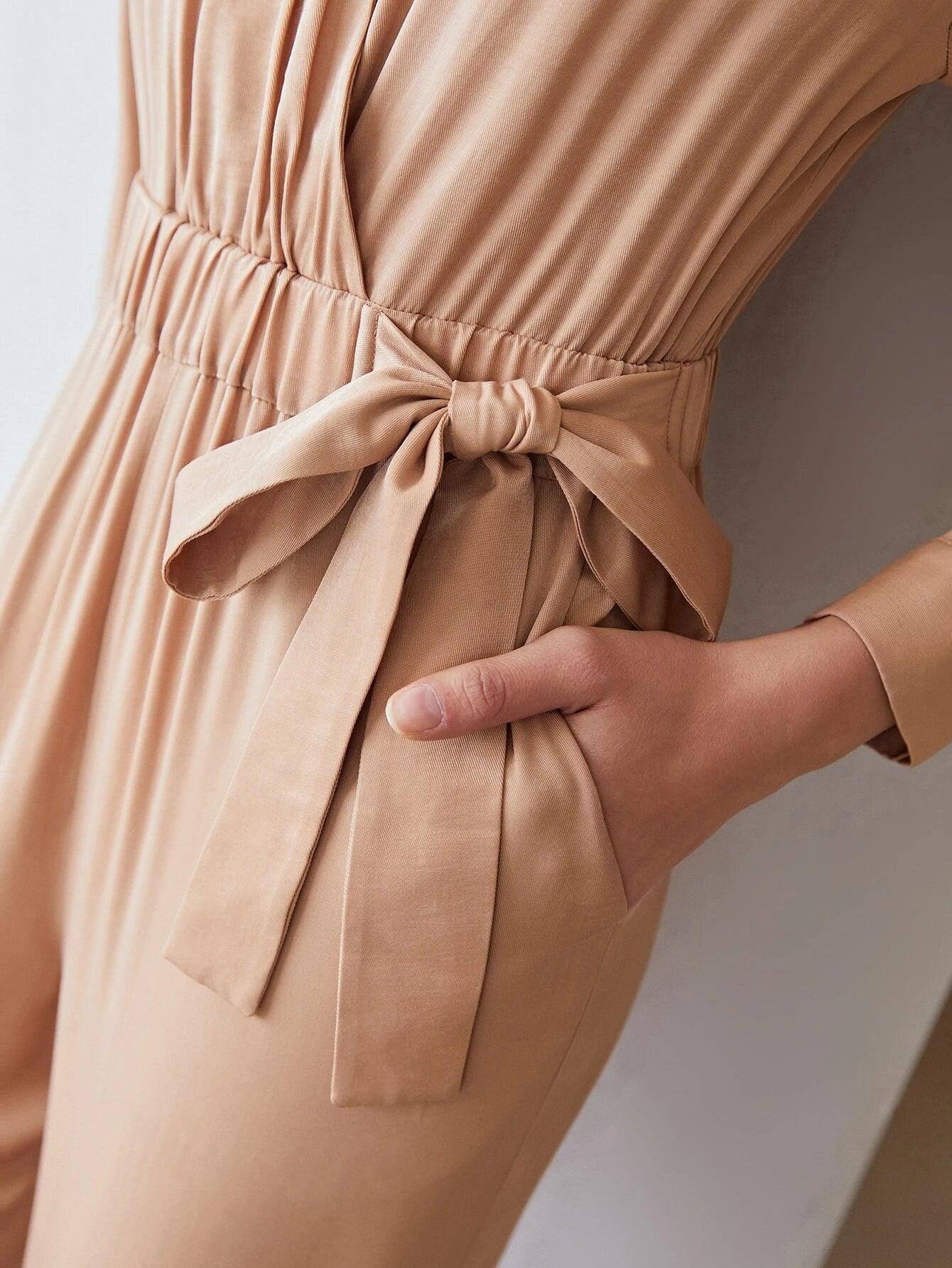 Plain Long Sleeve Jumpsuit-Comfy Jumpsuits