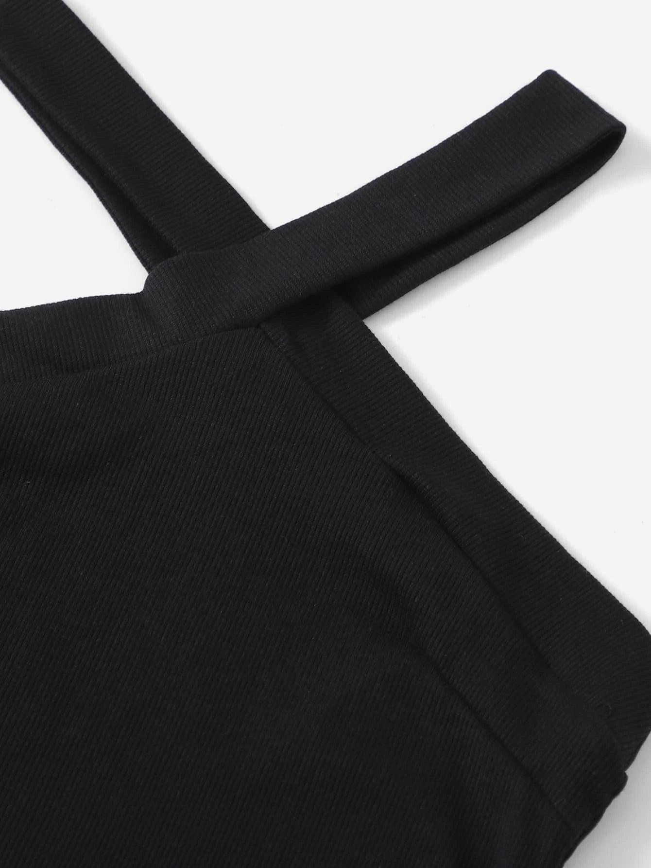 Solid Halter Bodysuit-Comfy Jumpsuits