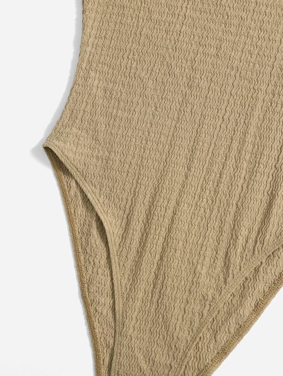 Frenchy Ruffle Armhole Solid Bodysuit-Comfy Jumpsuits