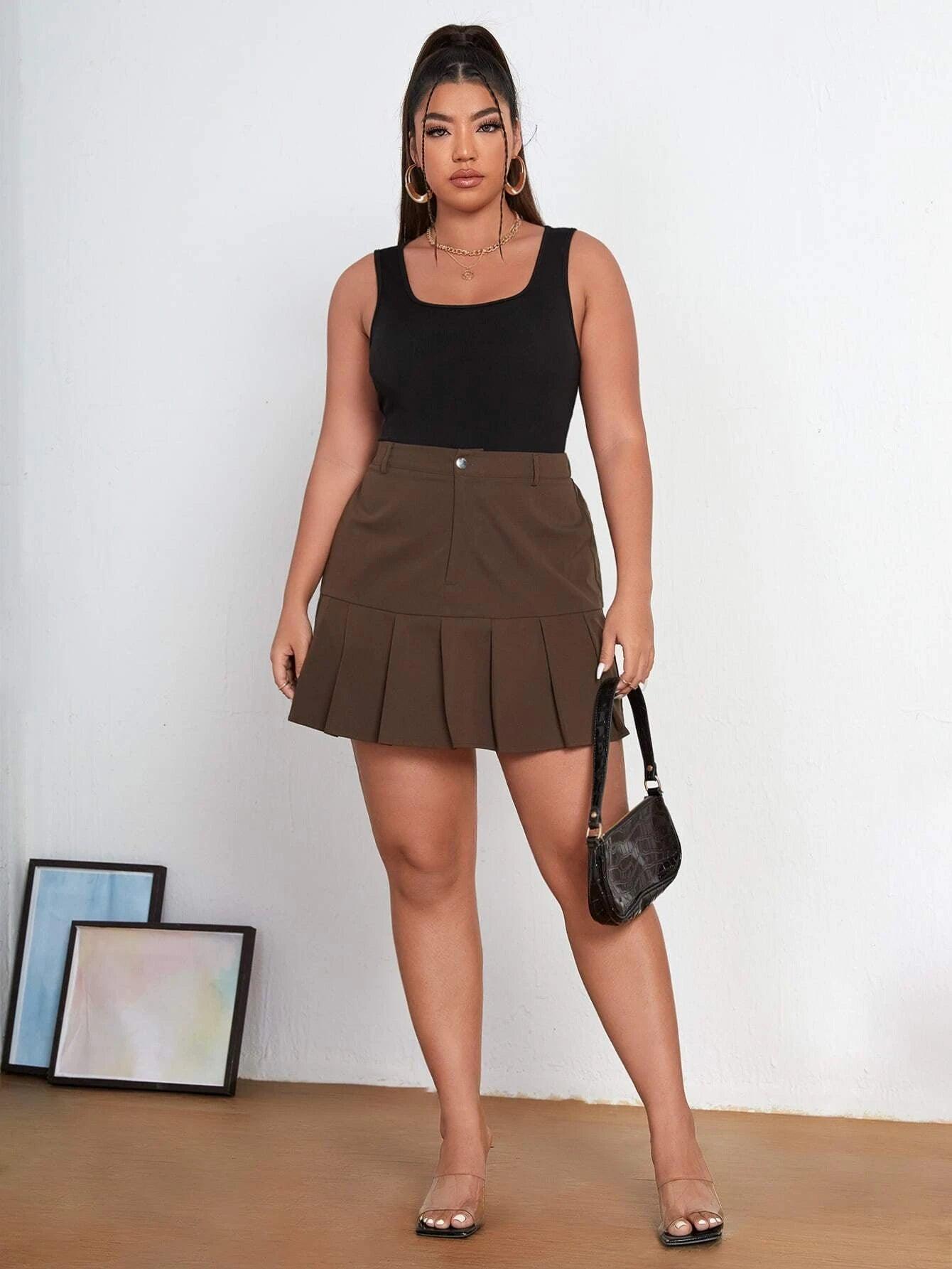 Plus Scoop Neck Solid Bodysuit-Comfy Jumpsuits