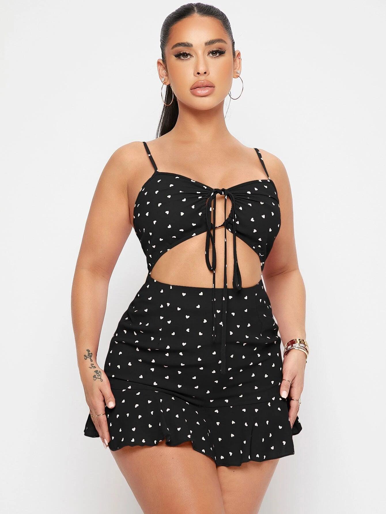 Printed Tie Front Short Romper-Comfy Jumpsuits