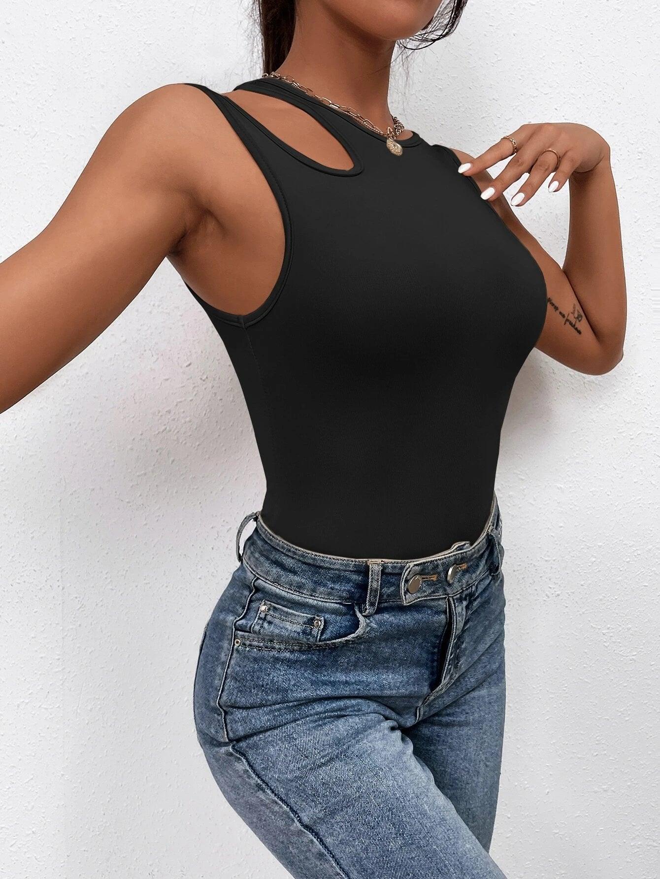 Slim Fit Tank Bodysuit-Comfy Jumpsuits