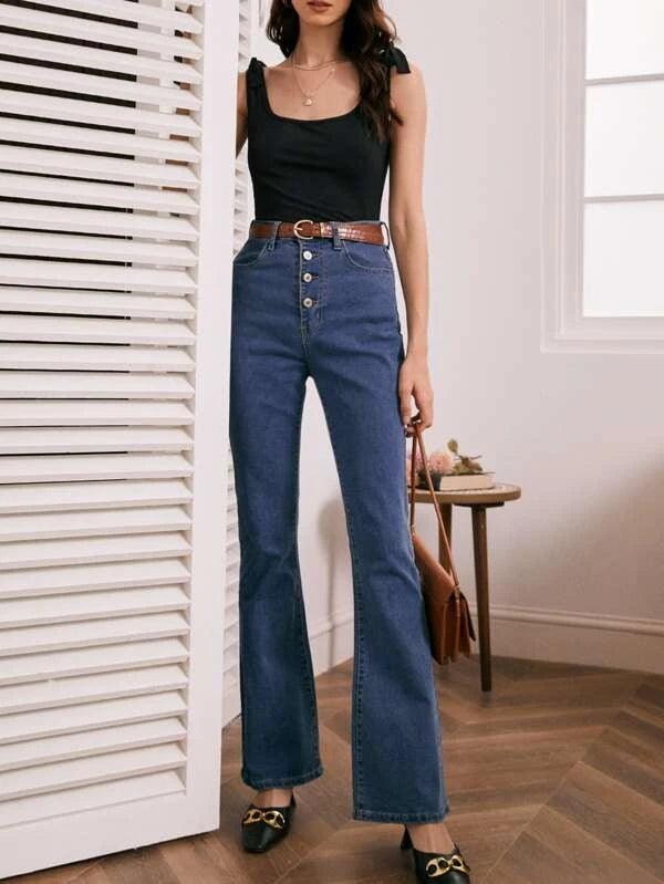 Knot Shoulder Scoop Neck Rib-knit Sleeveless Bodysuit-Comfy Jumpsuits