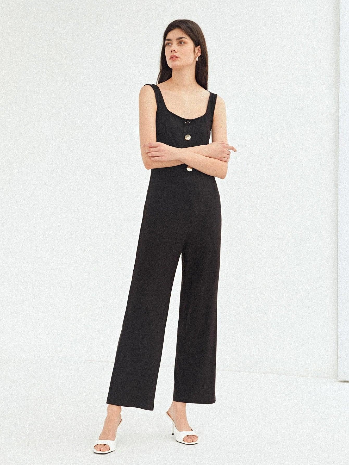 Casual Ribbed Tank Jumpsuit-Comfy Jumpsuits