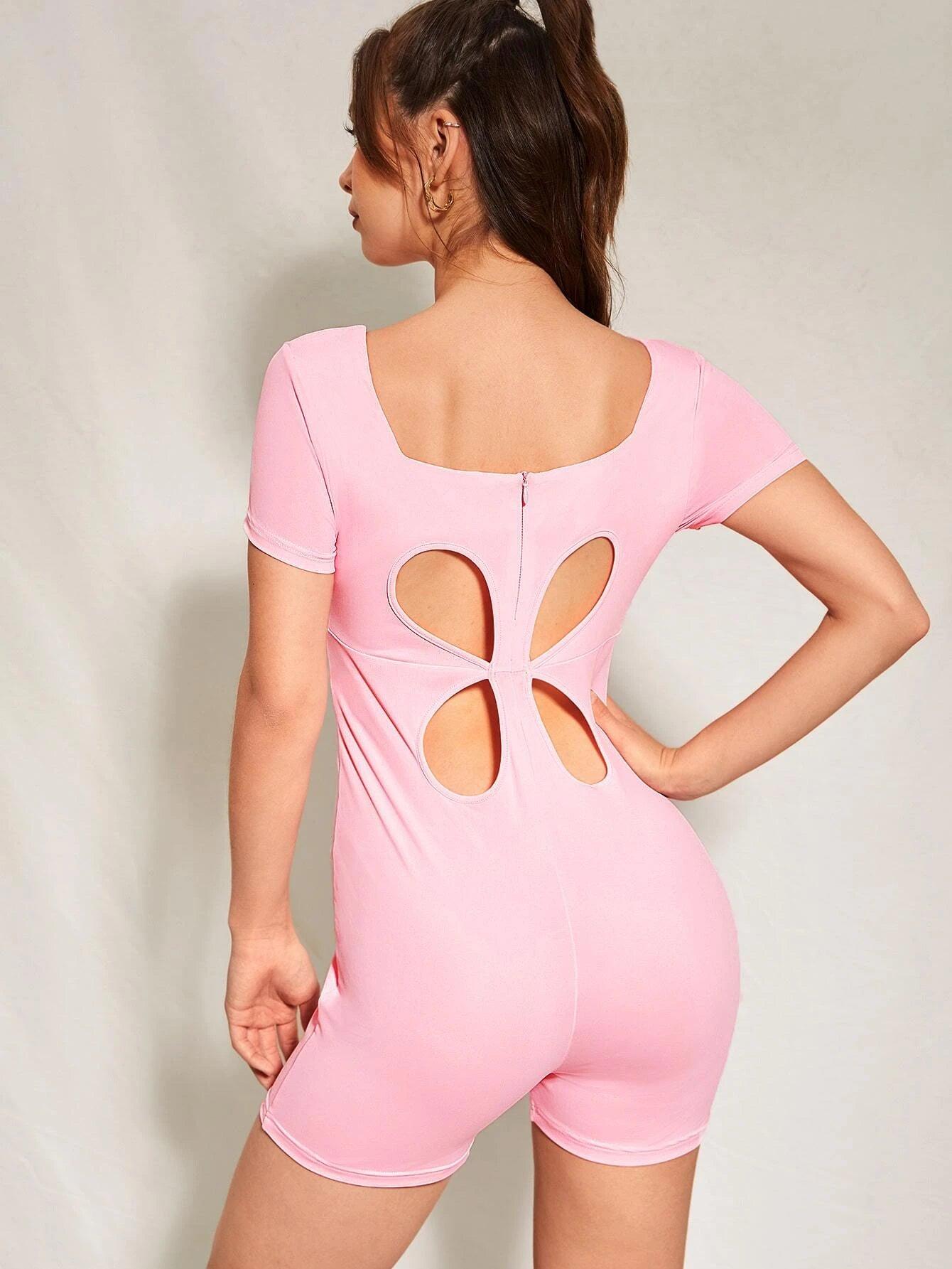 Scoop Neck Short Unitard-Comfy Jumpsuits