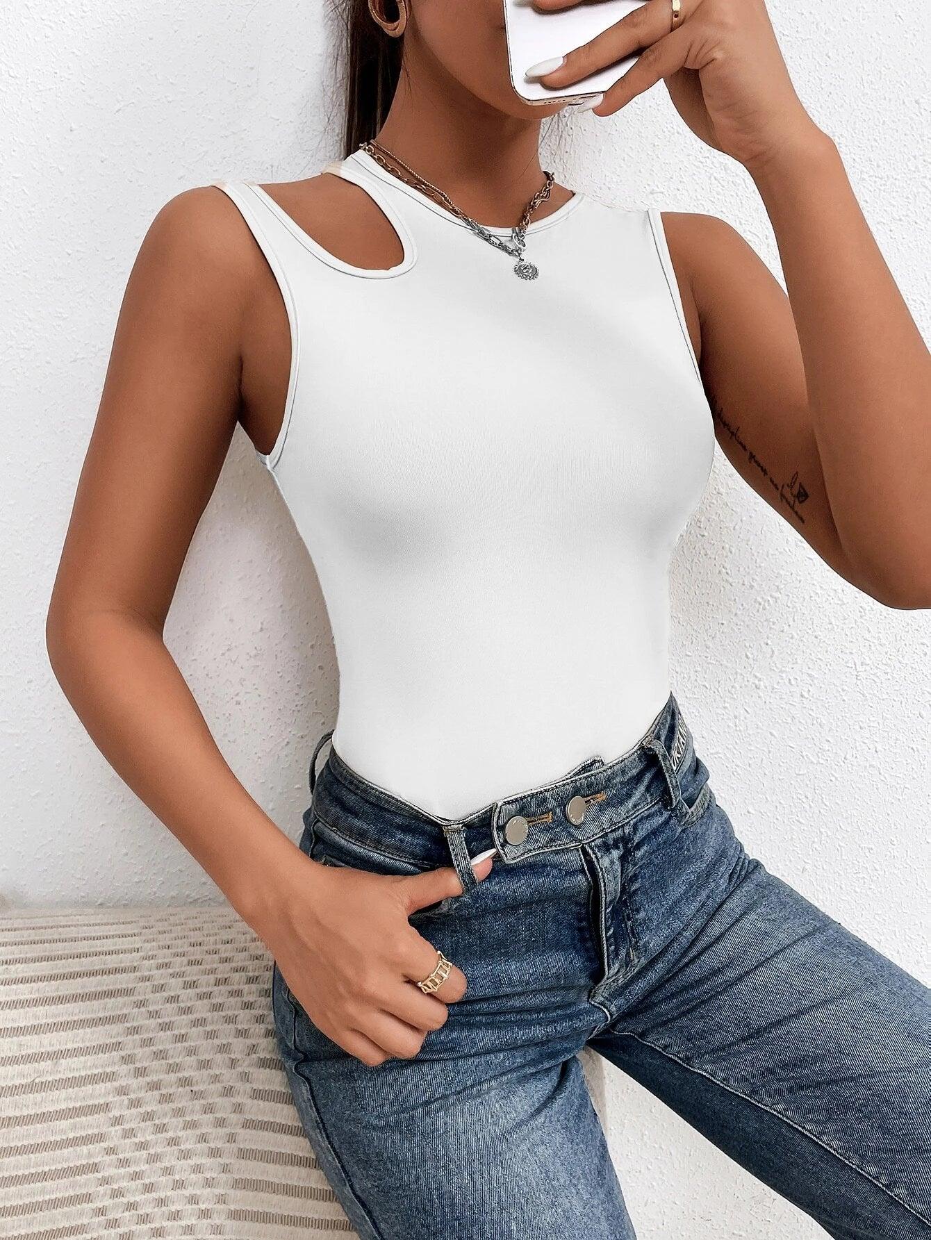 Slim Fit Tank Bodysuit-Comfy Jumpsuits