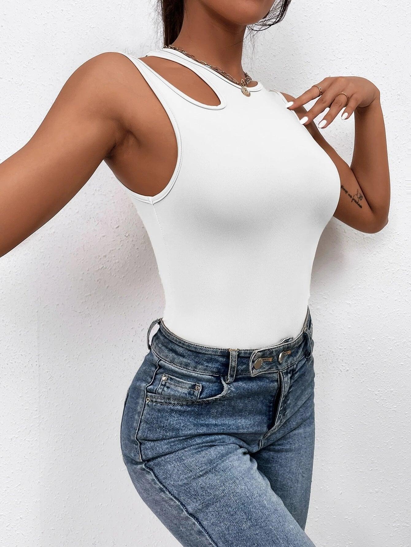 Slim Fit Tank Bodysuit-Comfy Jumpsuits