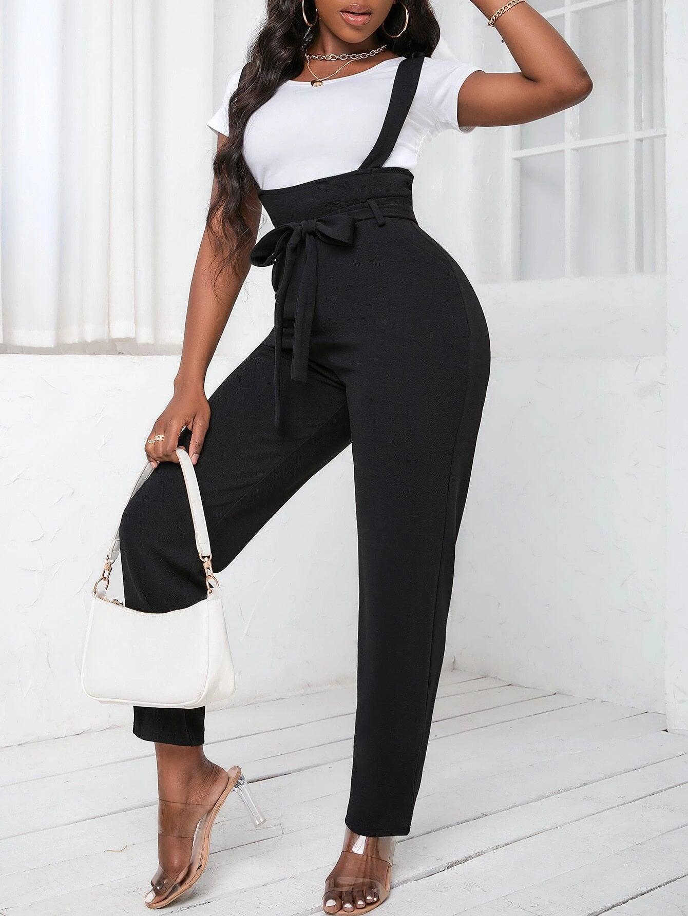 Belted Sleeveless Jumpsuit-Comfy Jumpsuits
