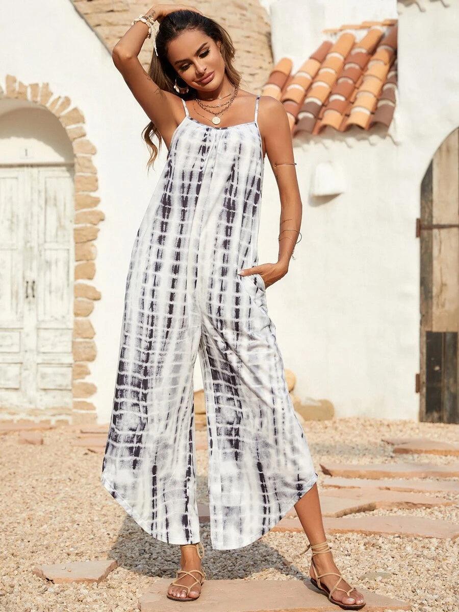 Open Back Cami Jumpsuit-Comfy Jumpsuits