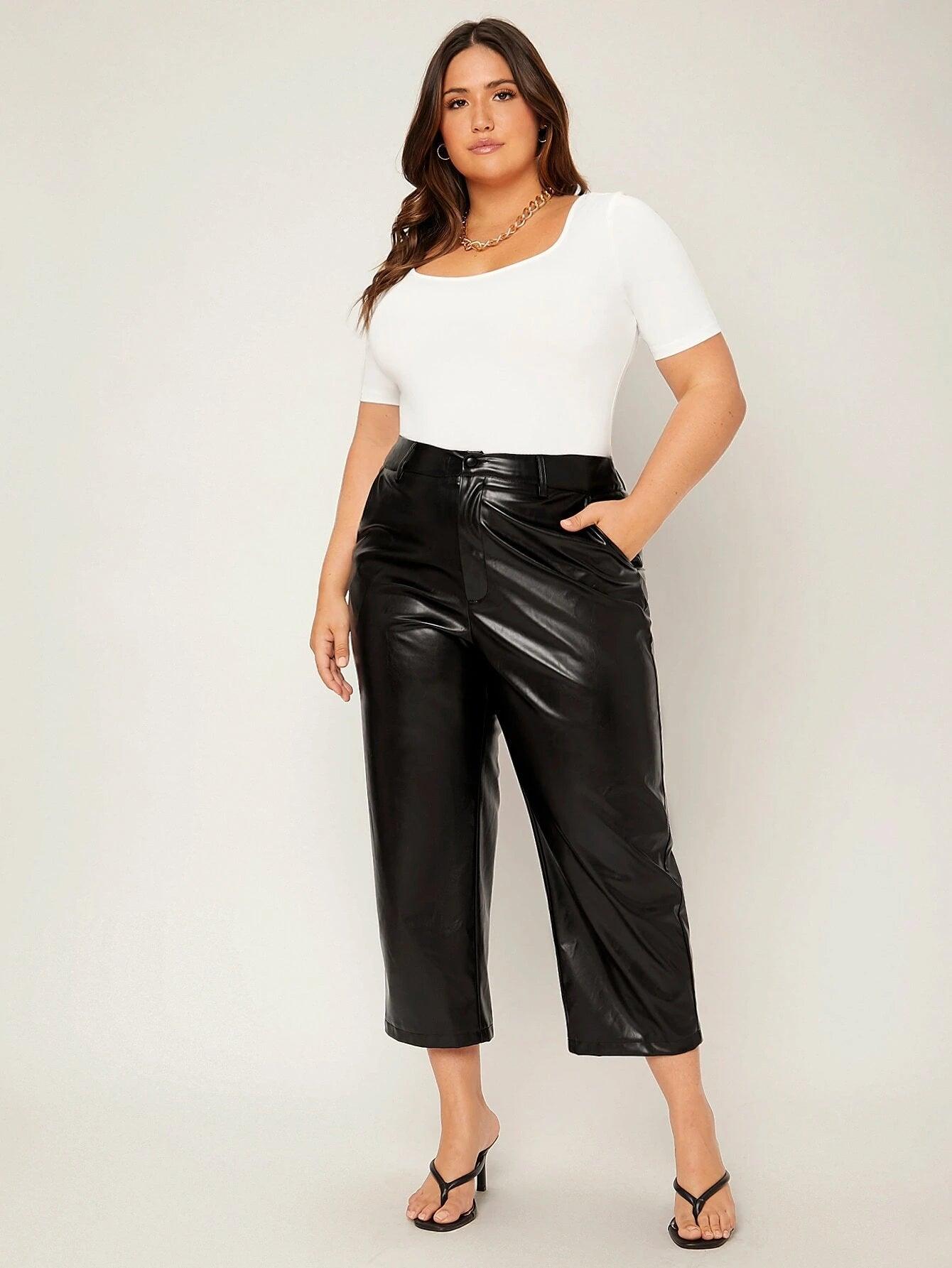 Plus Scoop Neck Bodysuit-Comfy Jumpsuits