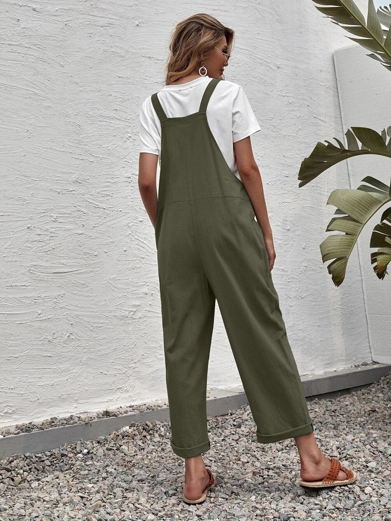 Dual Pocket Suspender Jumpsuit-Comfy Jumpsuits