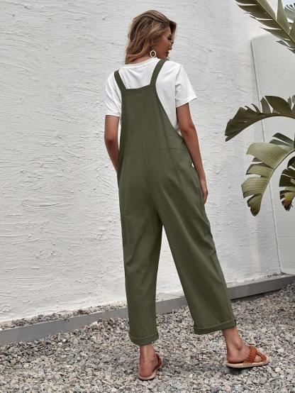 Dual Pocket Suspender Jumpsuit-Comfy Jumpsuits