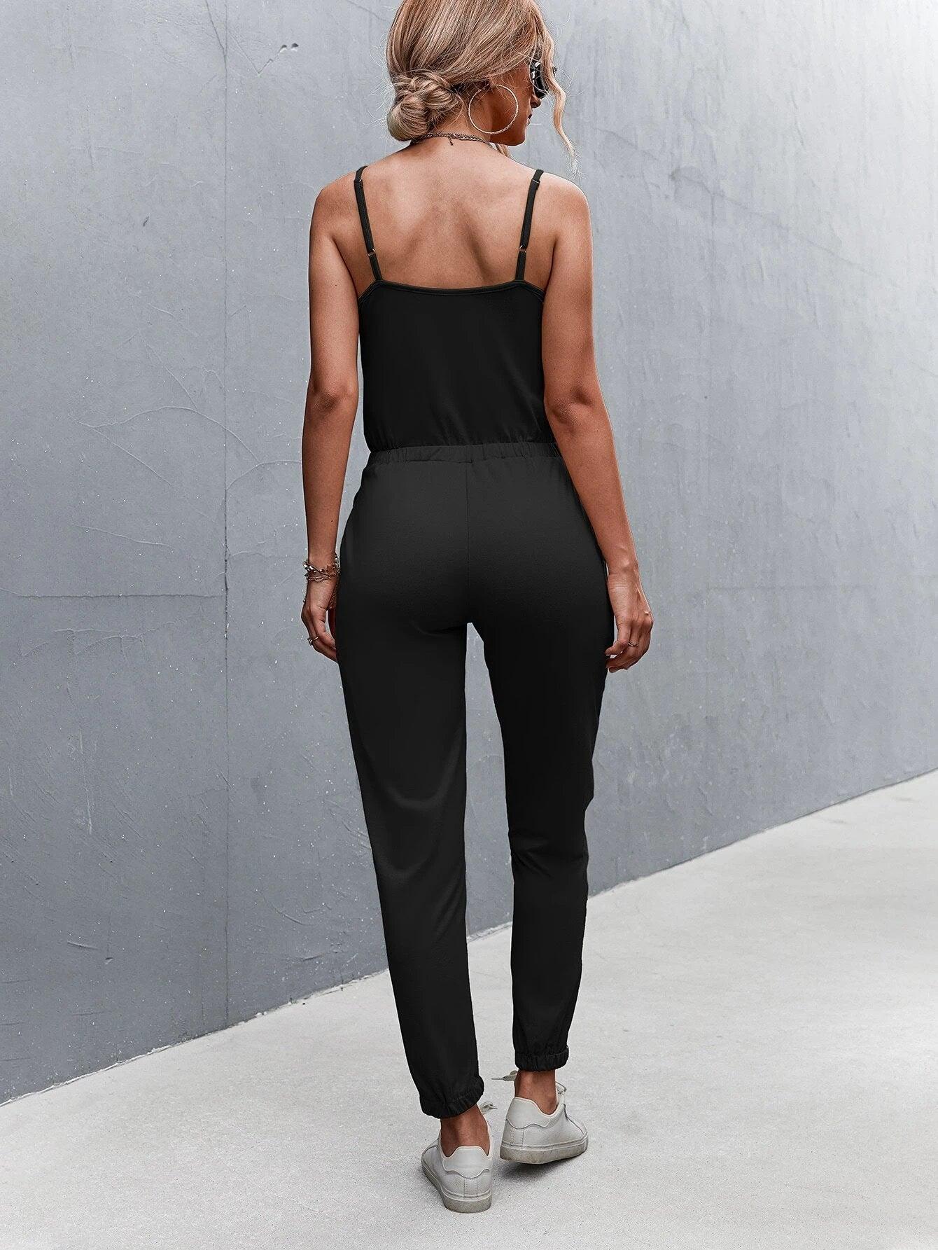 Adjustable Strap Cami Jumpsuit-Comfy Jumpsuits