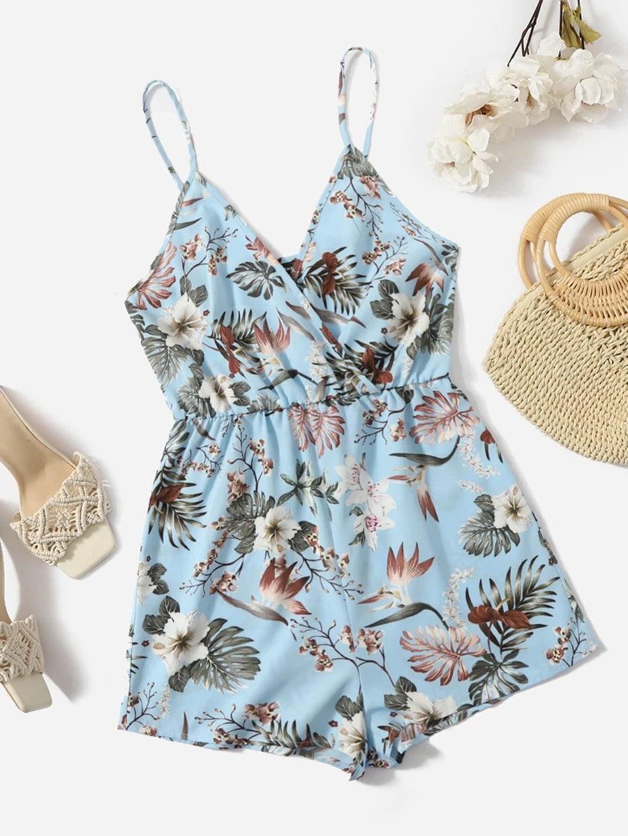 Floral Print Cami Romper-Comfy Jumpsuits