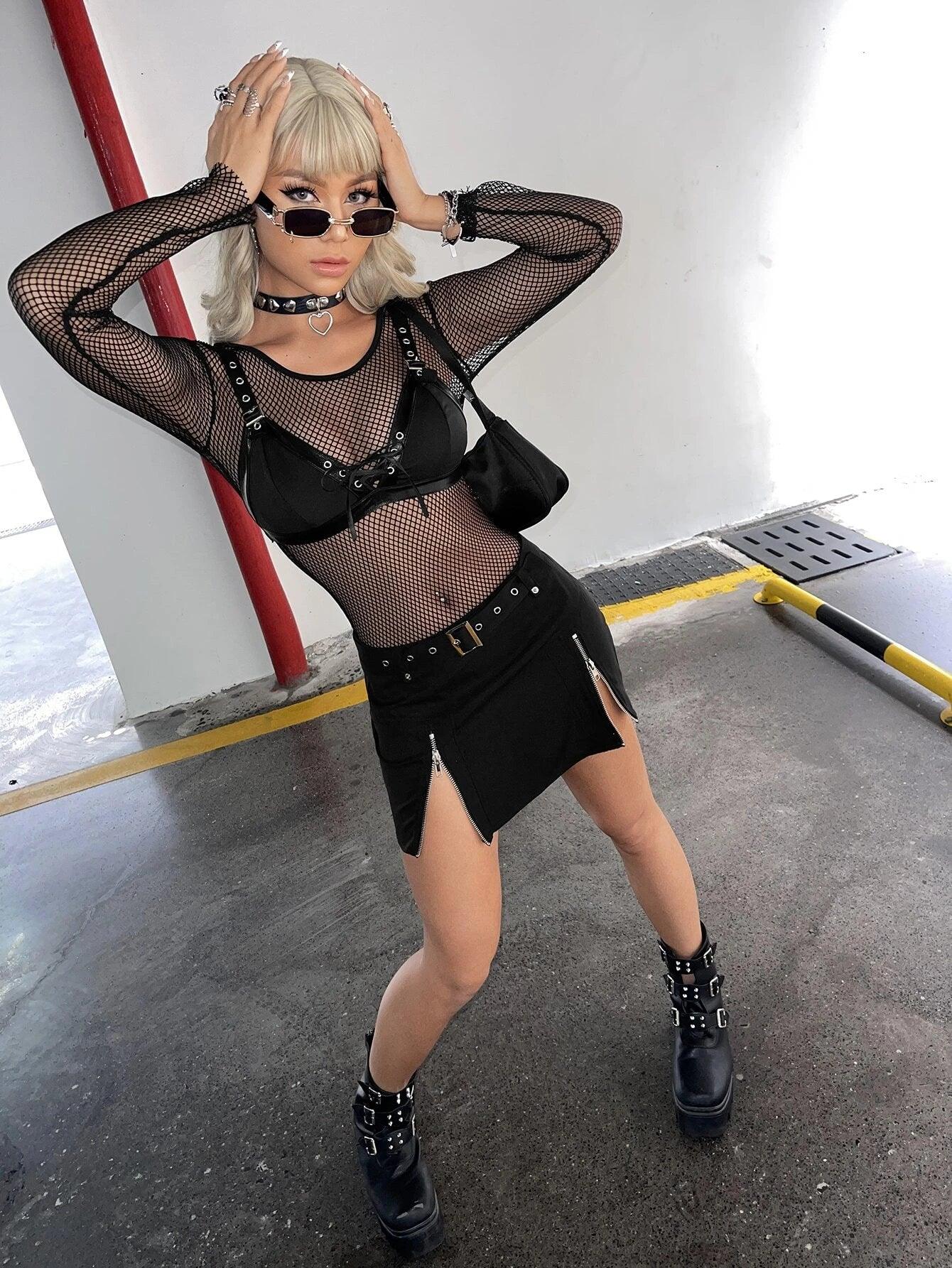 Scoop Neck Long Sleeve Bodysuit-Comfy Jumpsuits