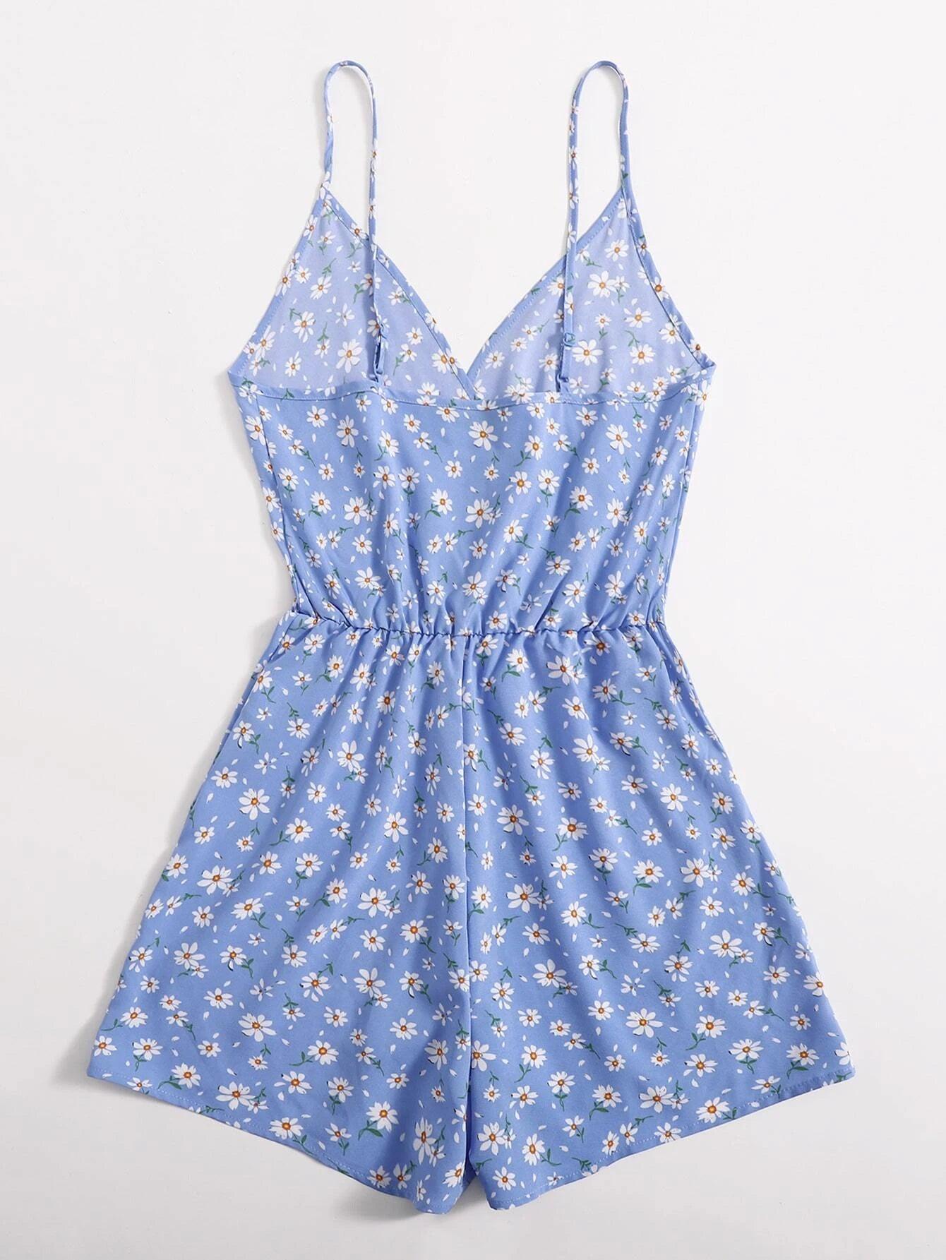 Daisy Floral Cami Romper-Comfy Jumpsuits
