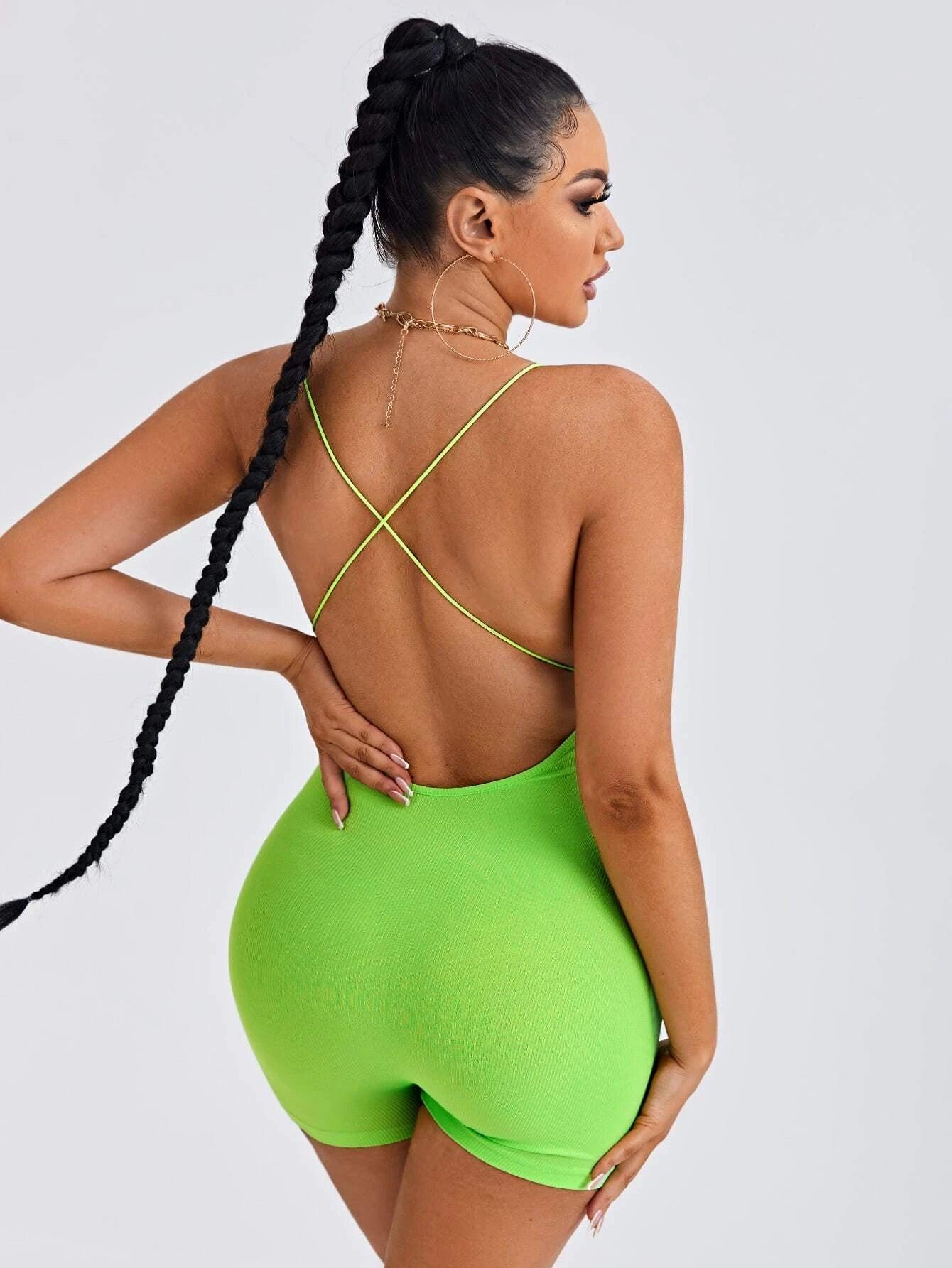 Cross Back Unitard Romper-Comfy Jumpsuits