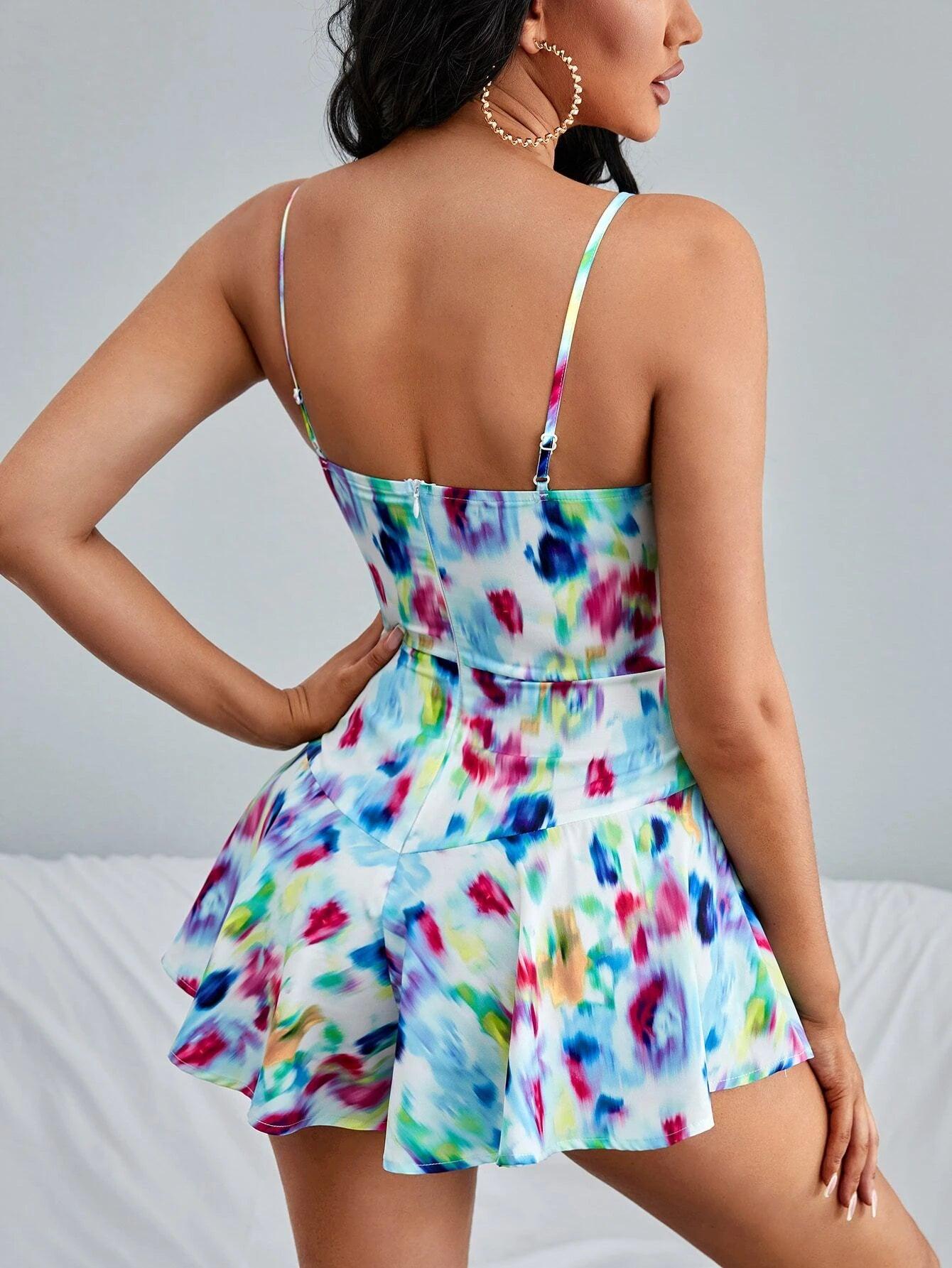 Ruched Sleeveless Cami Romper-Comfy Jumpsuits